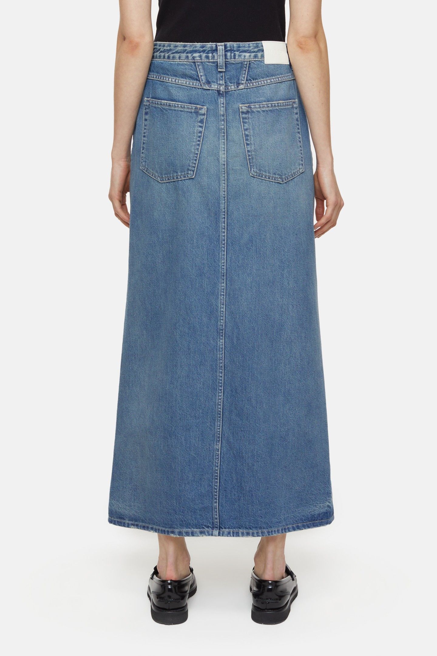 LONG X-POCKET SKIRT DARK BLUE 3