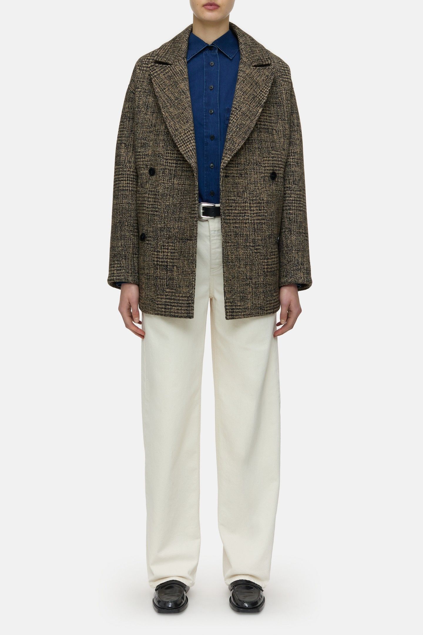 DOUBLE BREASTED COAT JACKET BISCOTTI BROWN 1