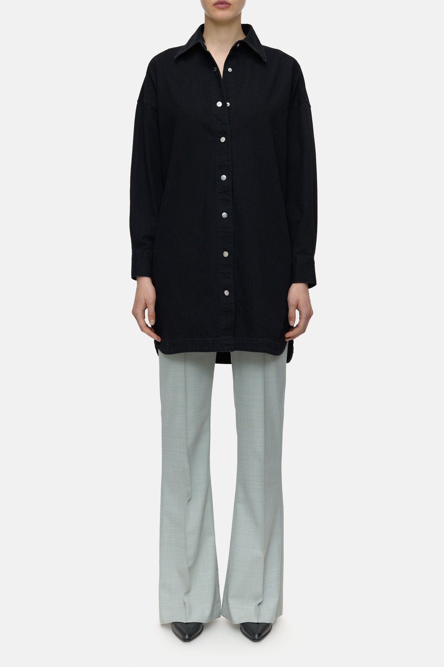 DENIM SHIRT DRESS BLACK 1