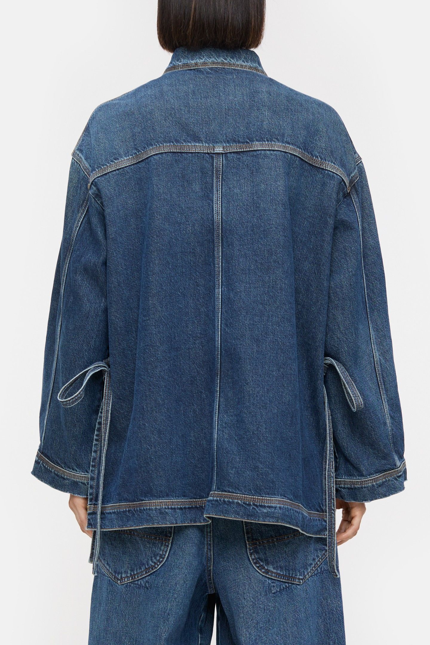 SHIRT WITH STRAPS CROPPED SHIRTS & BLOUSES DARK BLUE 2