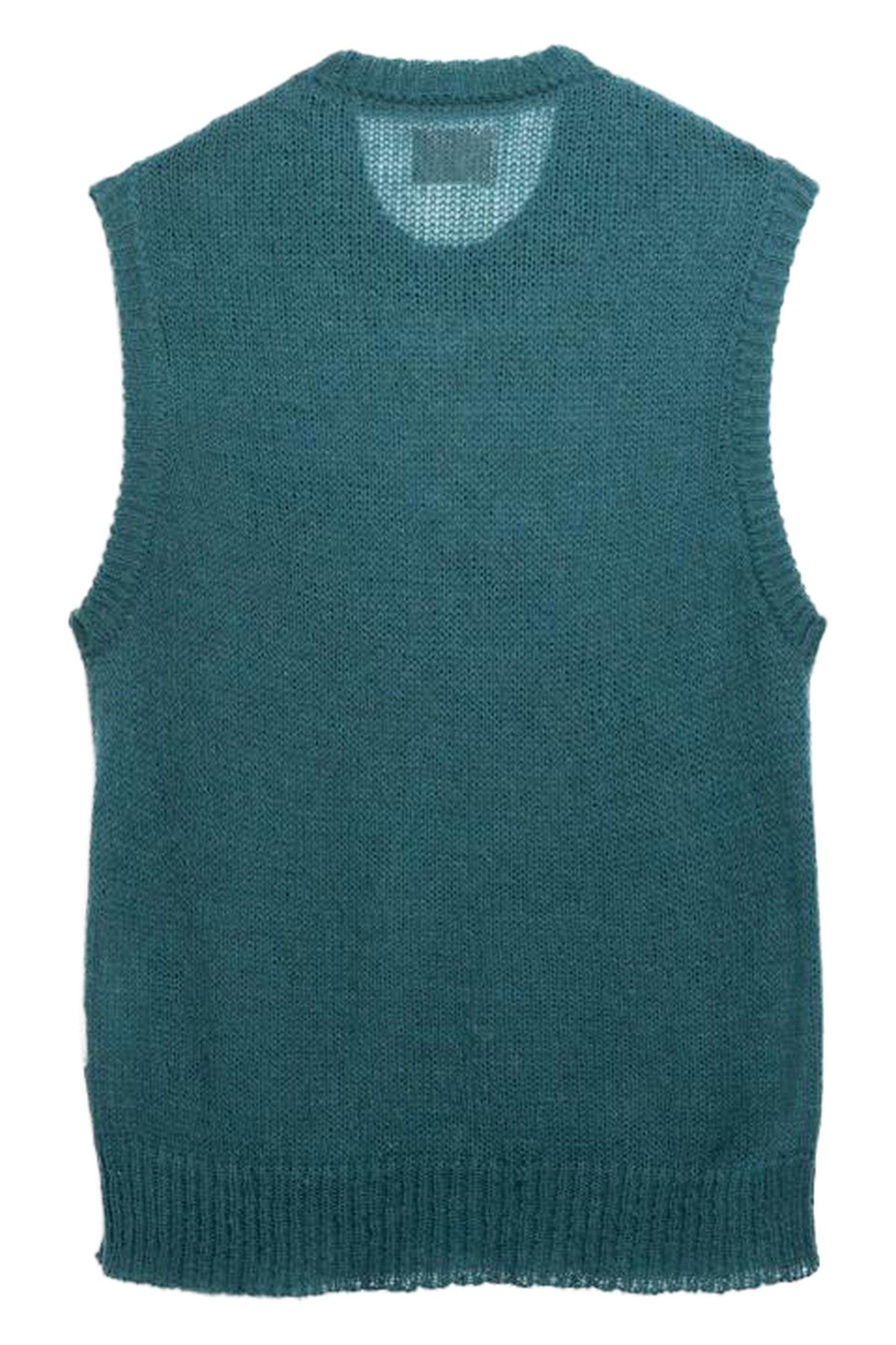 CAFÉ DE FLORE X HIGHSNOBIETY – SCRIPT SWEATER VEST GREEN 5