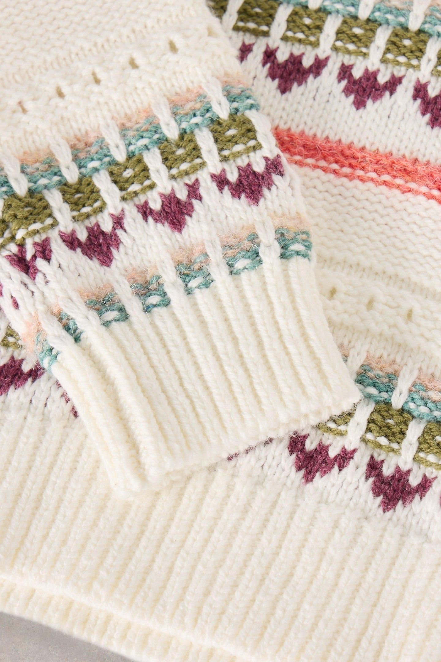 FAIRISLE CREW JUMPER NATURAL MULTI 3