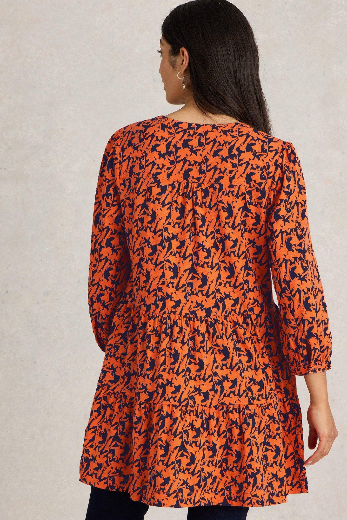 MARLIE JERSEY TUNIC ORANGE PRINT 2