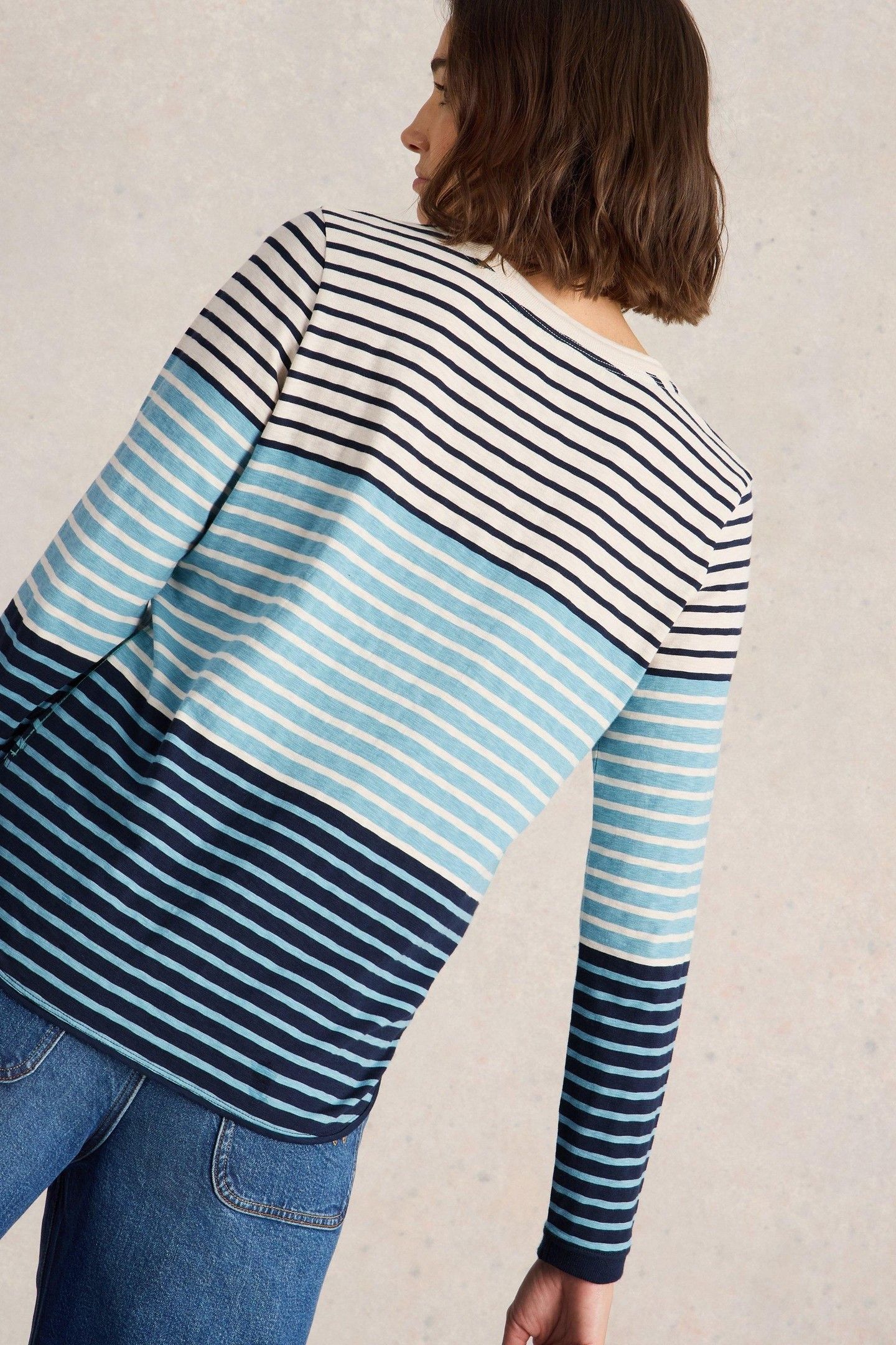 CLARA LS TEE BLUE MULTI 2