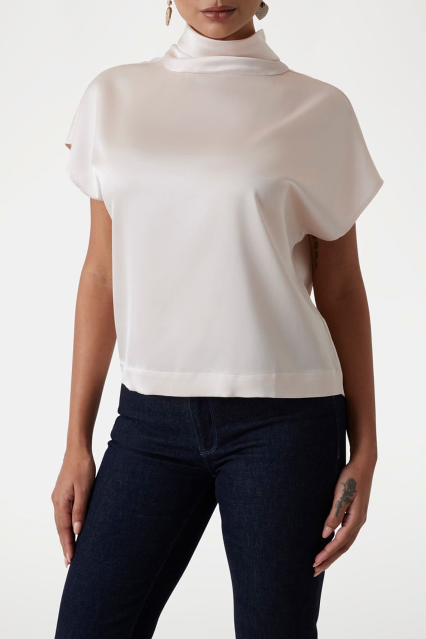 MARCIANO BY GUESS MAGGIE SL TOP WHITE DENEUVE 1