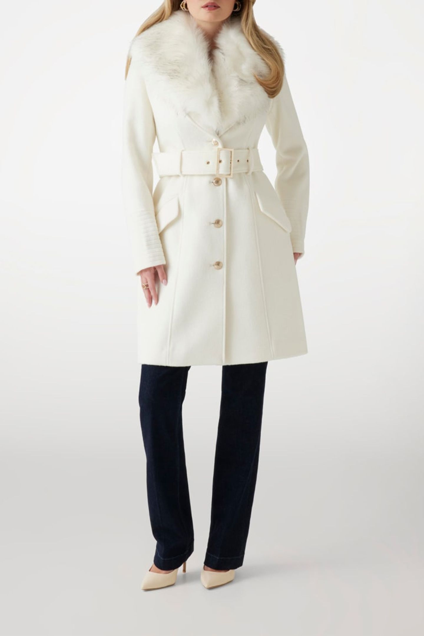 MARCIANO BY GUESS LORETA COAT PALE PEARL MULTI 2