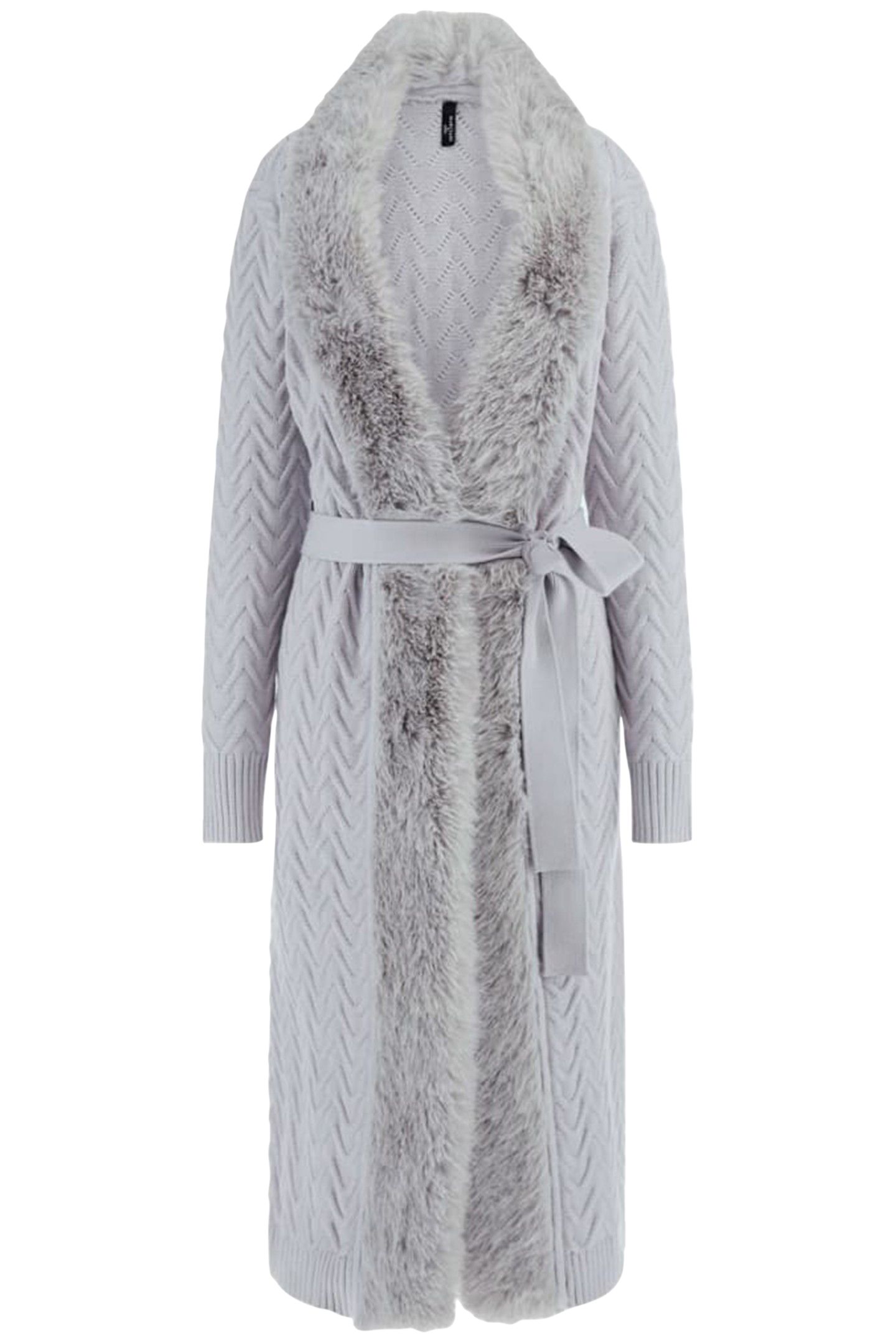 MARCIANO BY GUESS PAULA FAUX FUR LONG CARDI SILK GRAY 4