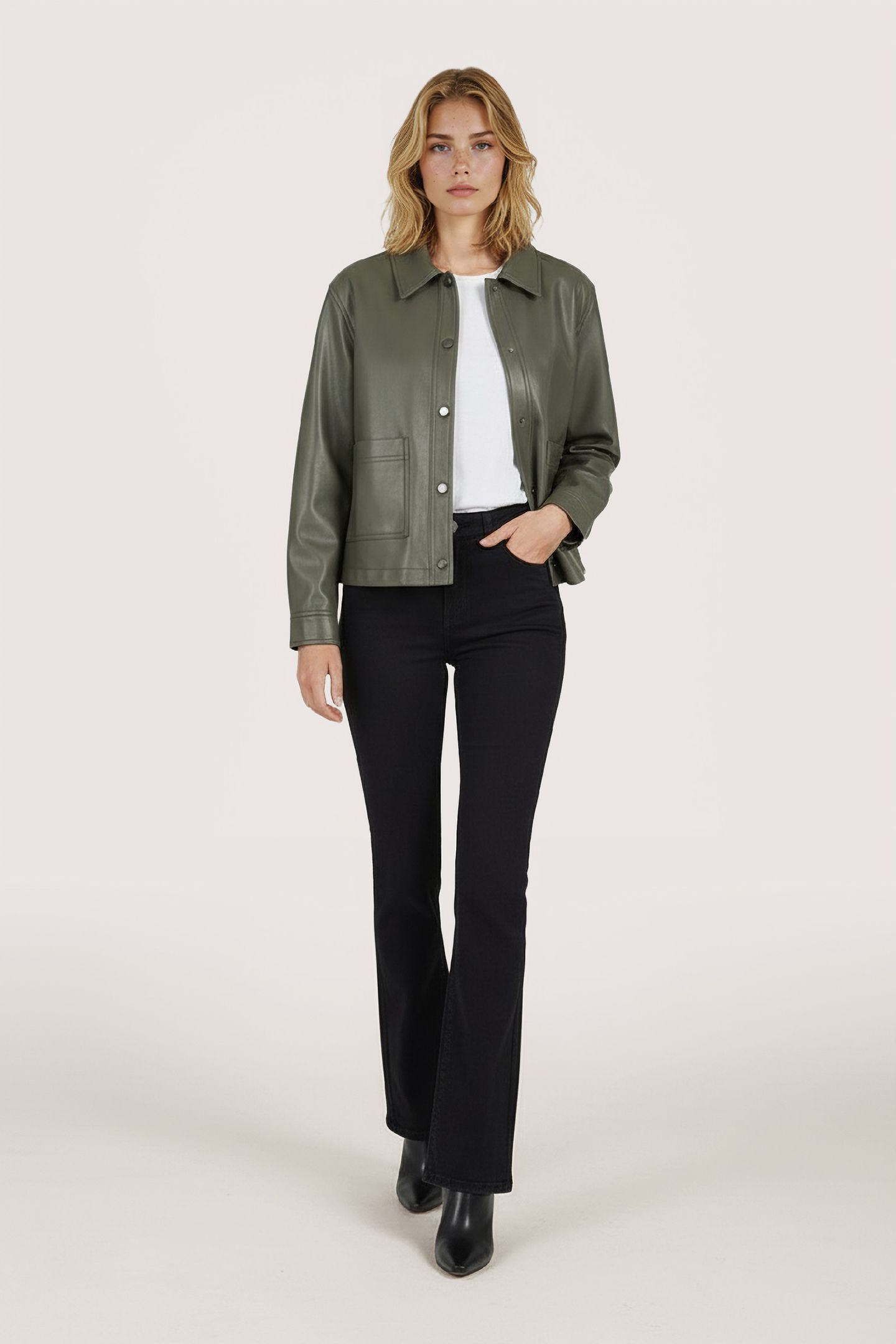 JACKET SHIRT PU LEAF GREEN 2
