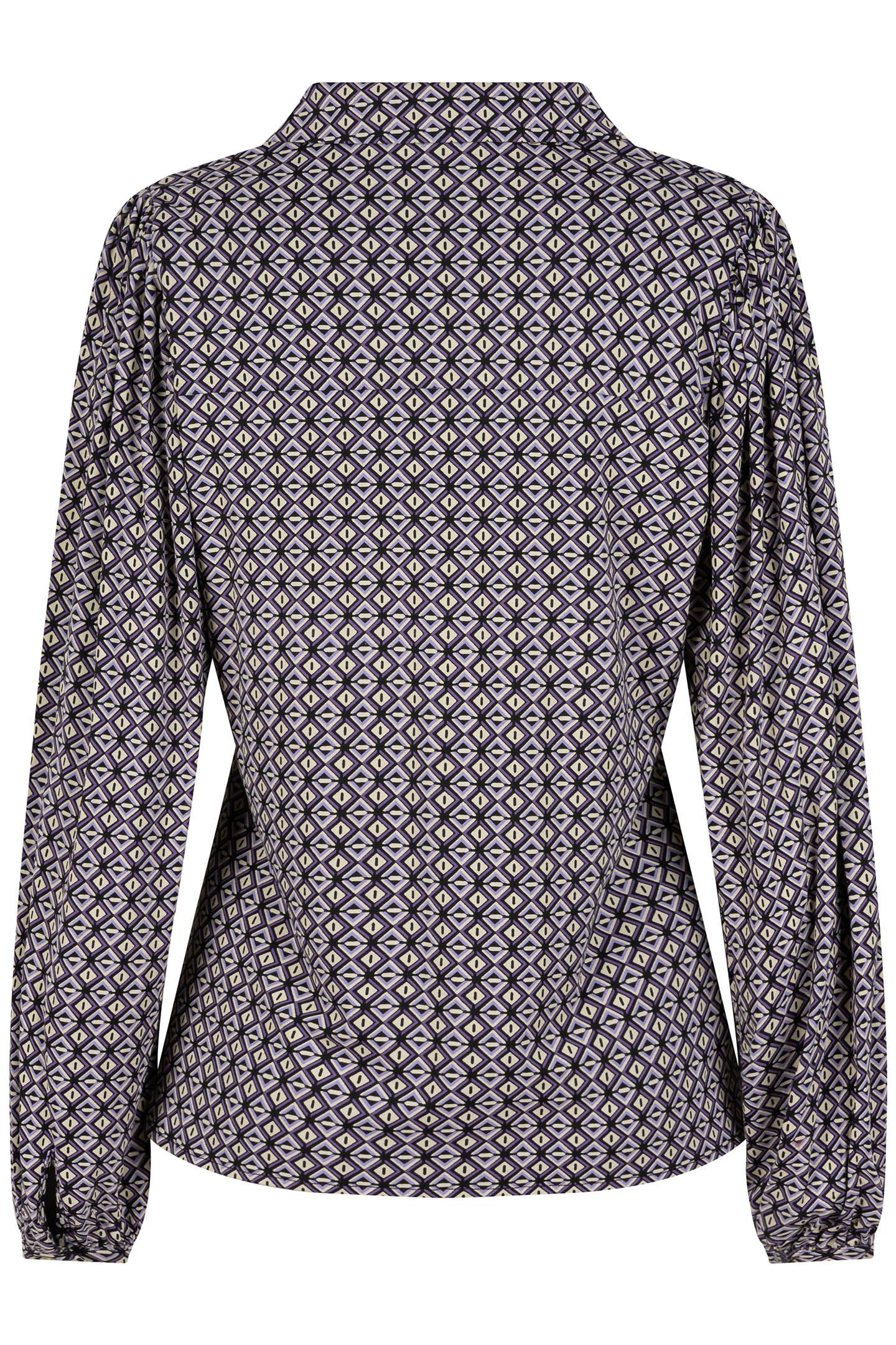 BLOUSE V-NECK COLLAR GRAPHIC EARTH PRINT 7