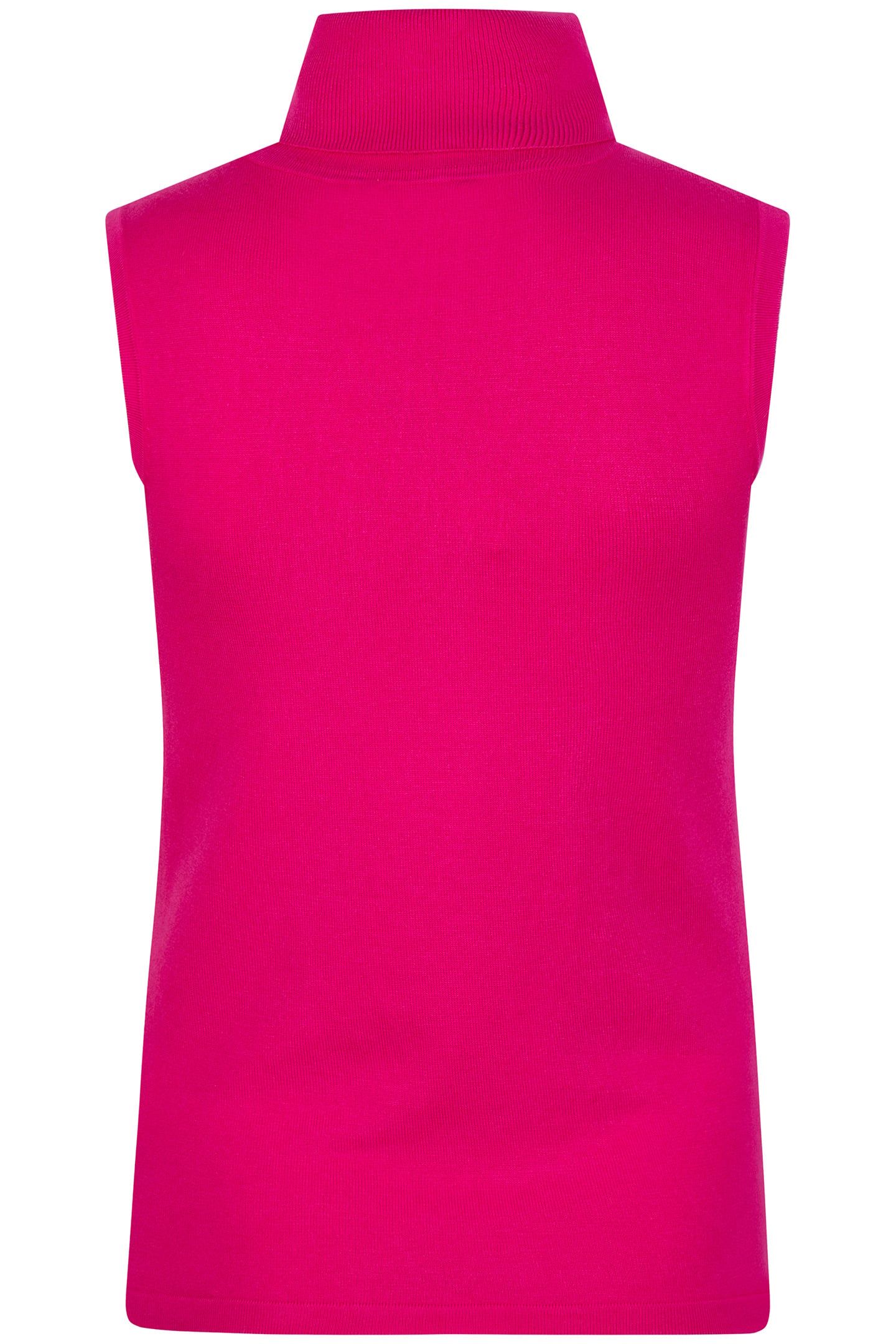 TOP SLVLSS RIBBED COL BASIC KNIT FUCHSIA 4