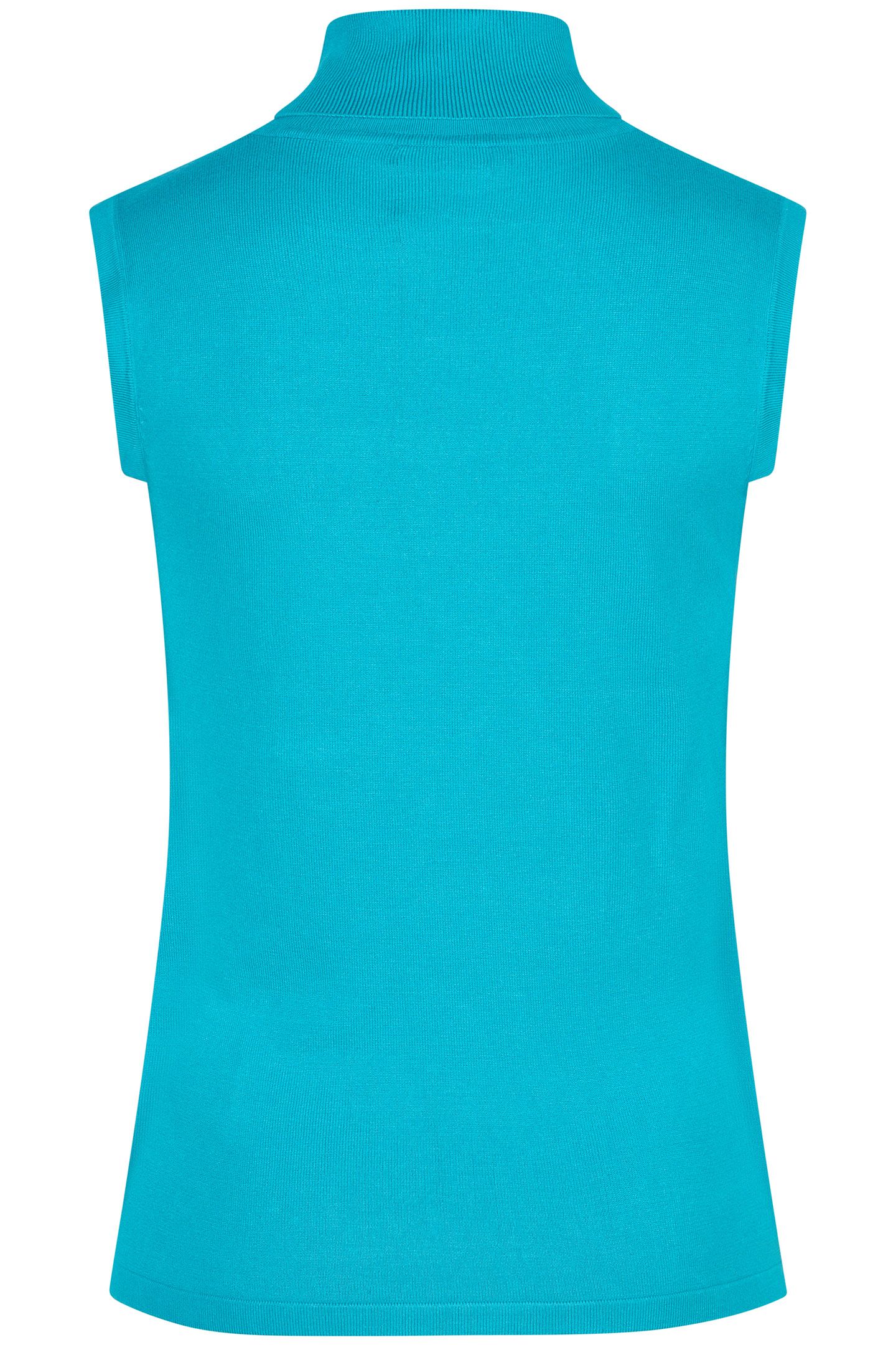 TOP SLVLSS RIBBED COL BASIC KNIT PEACOCK BLUE 7