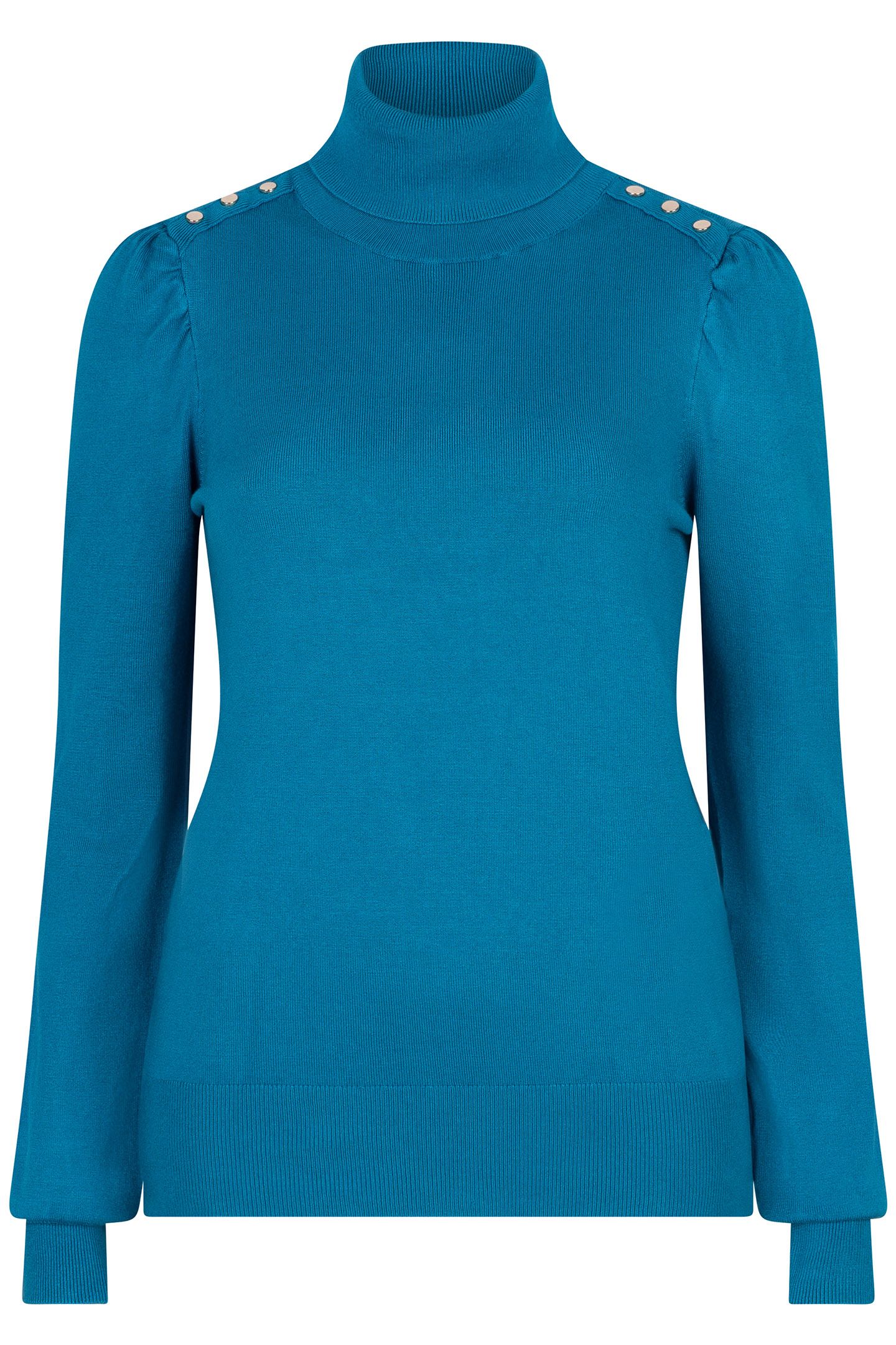 SWEATER FANCY DETAIL SHLDR BASIC KNIT PETROL 3
