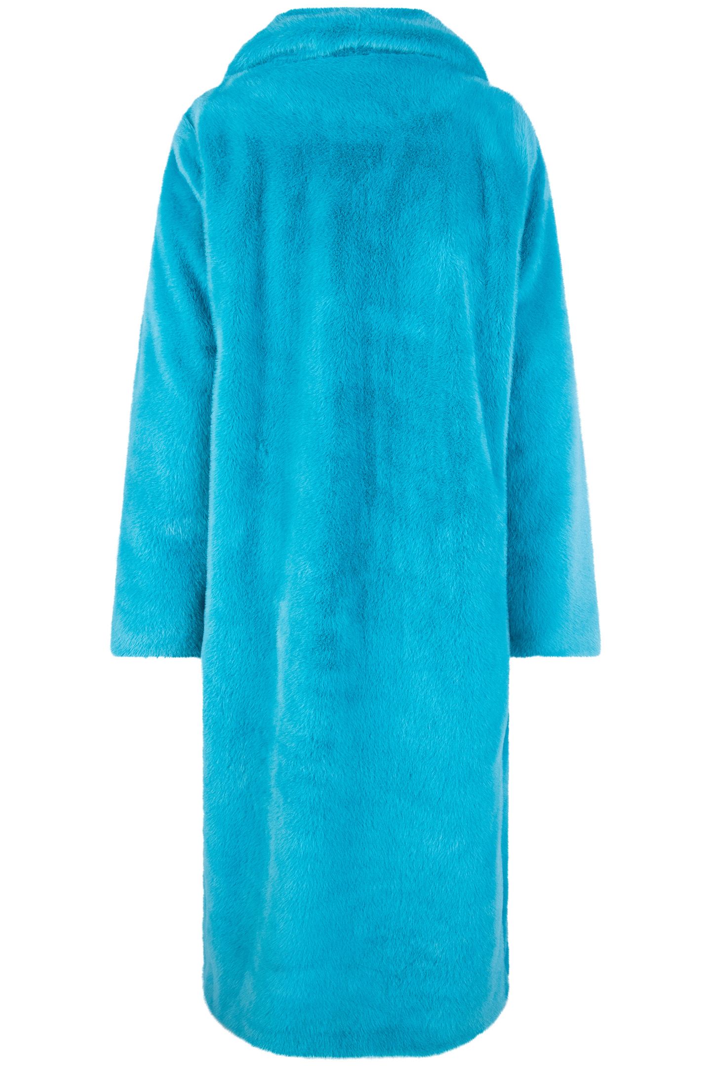 COAT SHAWL COLLAR FAKE FUR PETROL 5