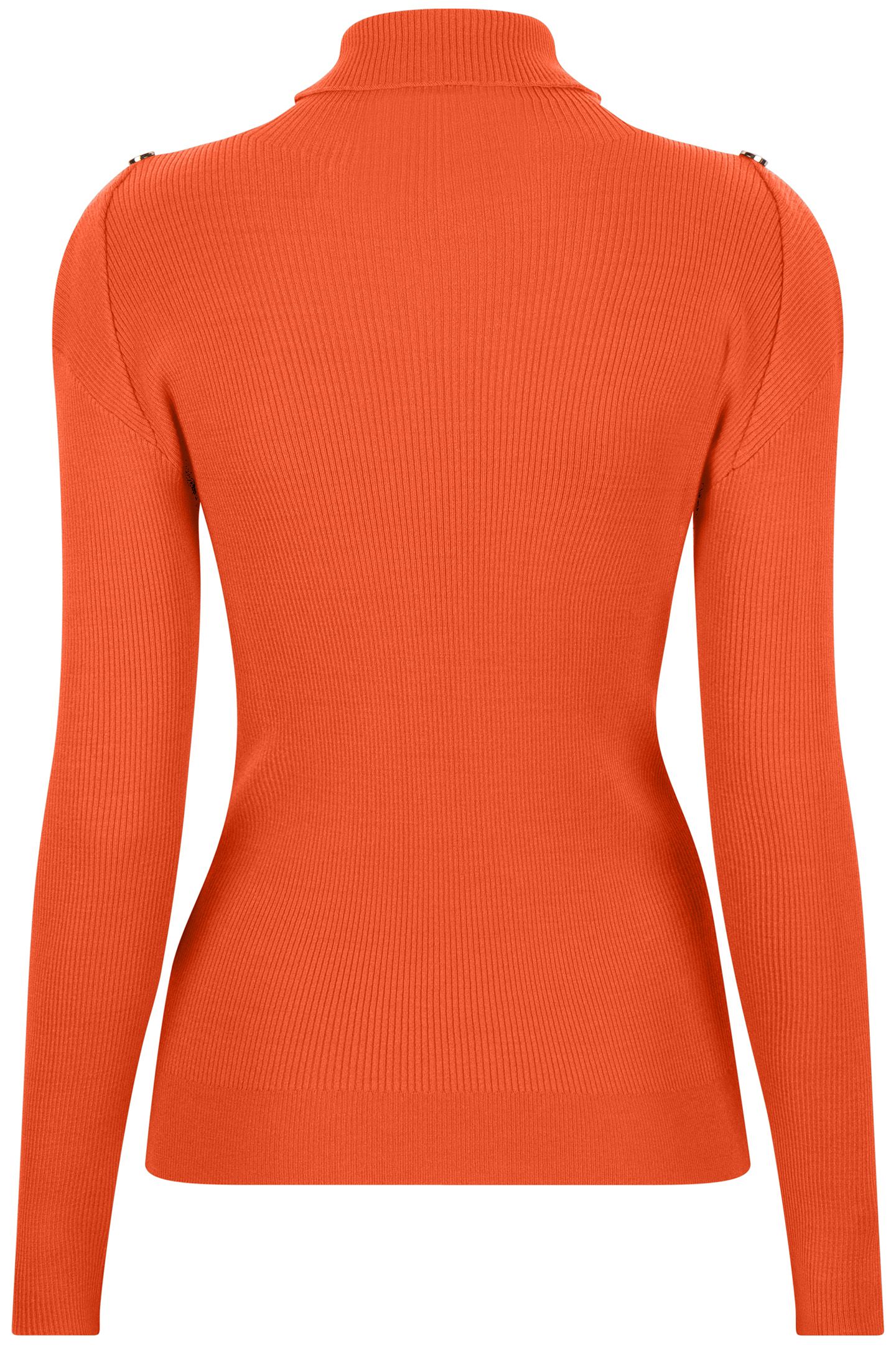TOP RIB SLV/LSS BUTTONS COL ORANGE 2