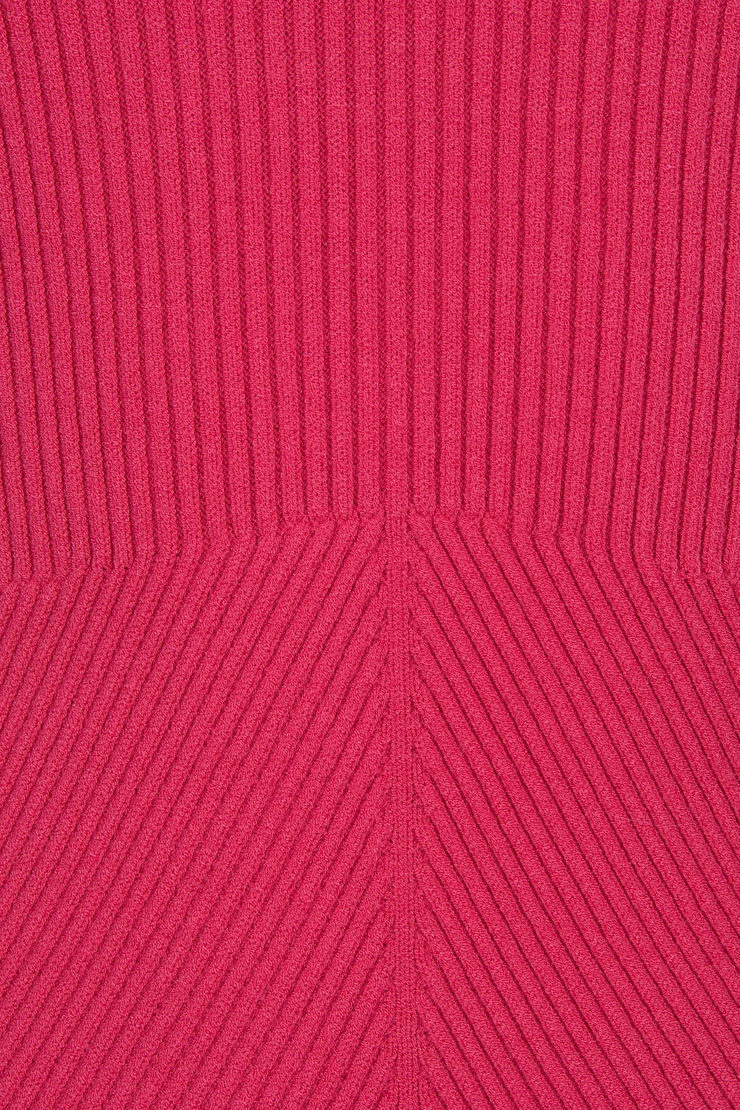 SWEATER DEEP ROUND NECK RIB FUCHSIA 5