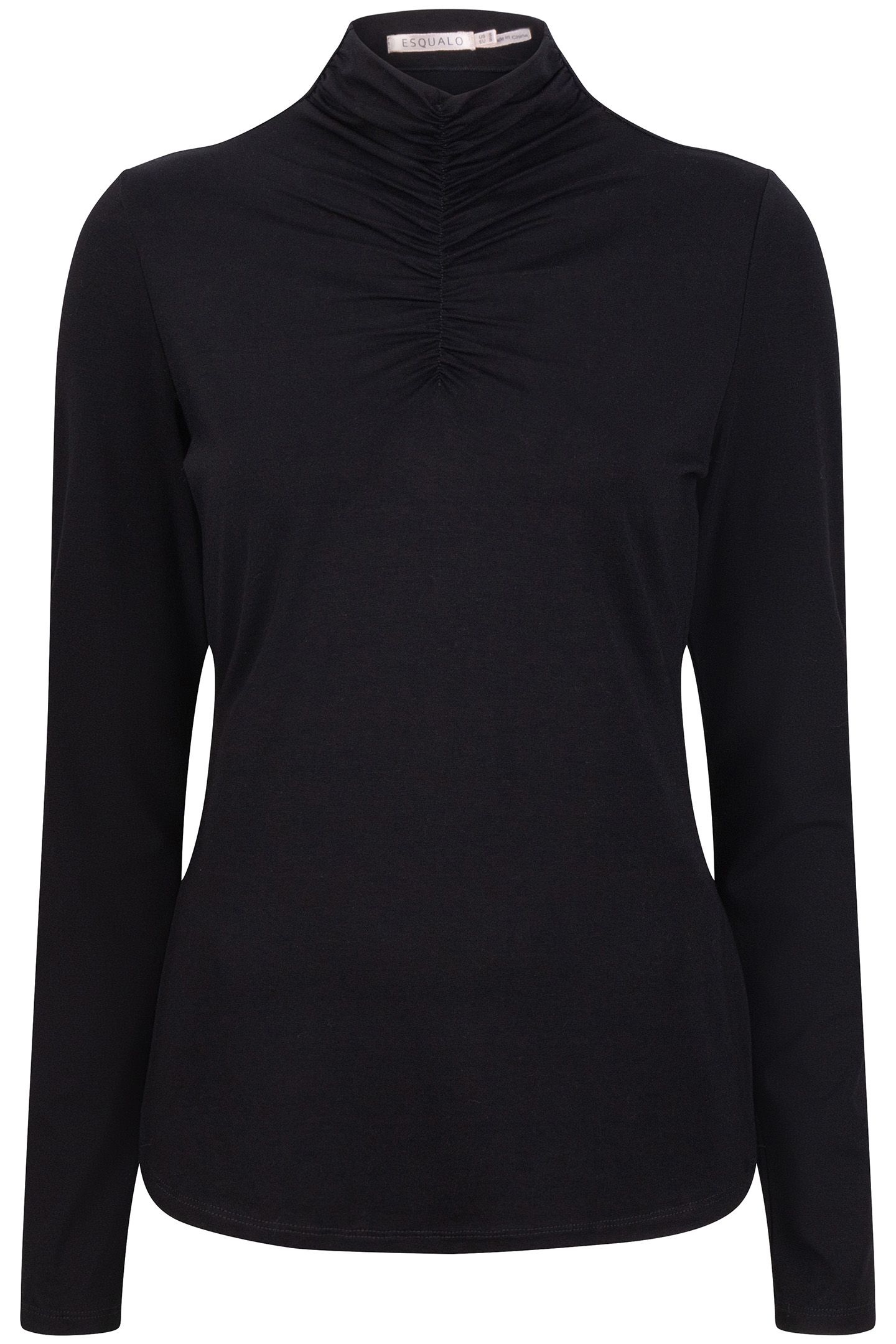 TOP SMOCKED NECKLINE SOLID SJ BLACK 3