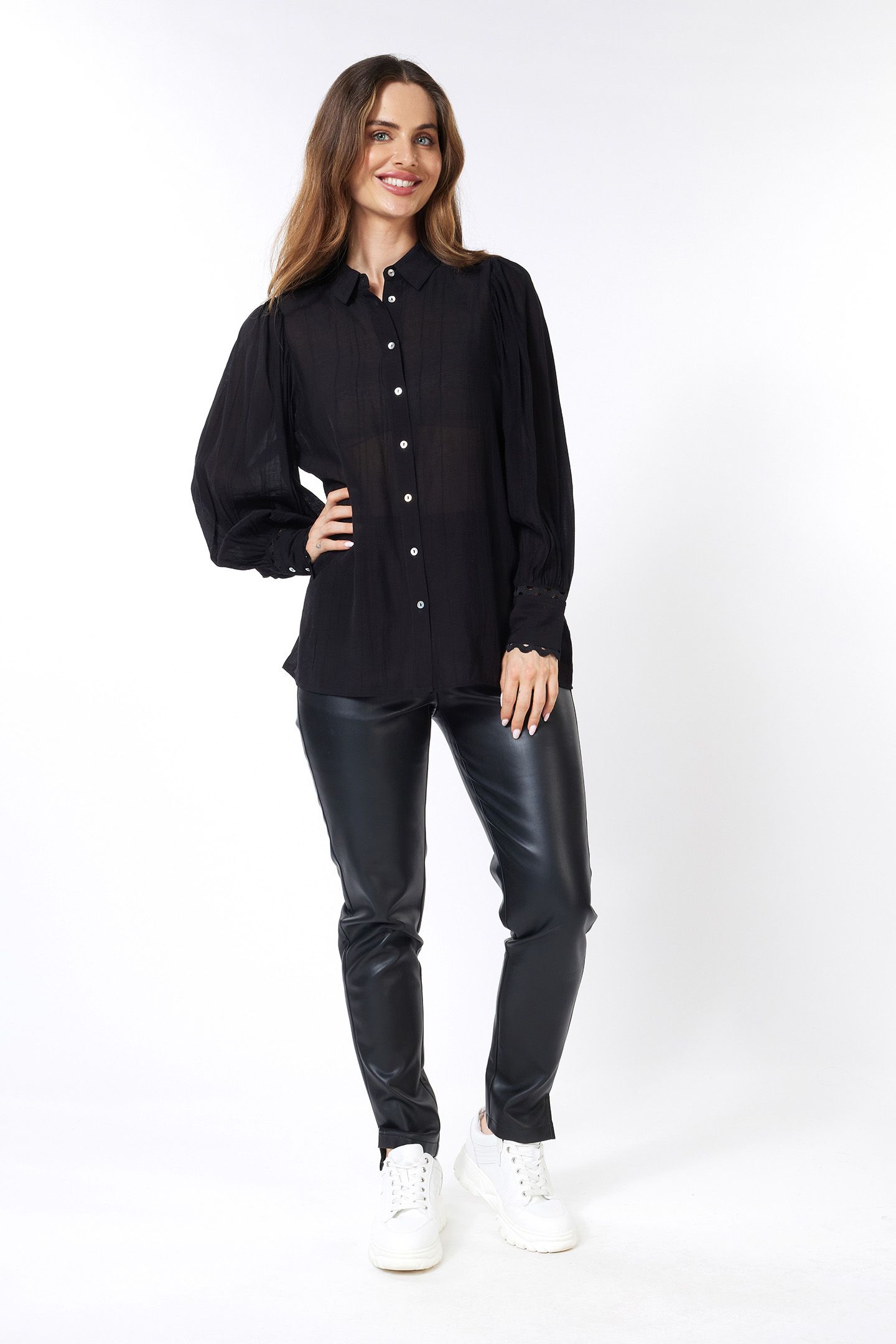 BLOUSE PUFF SLVE BLACK 2