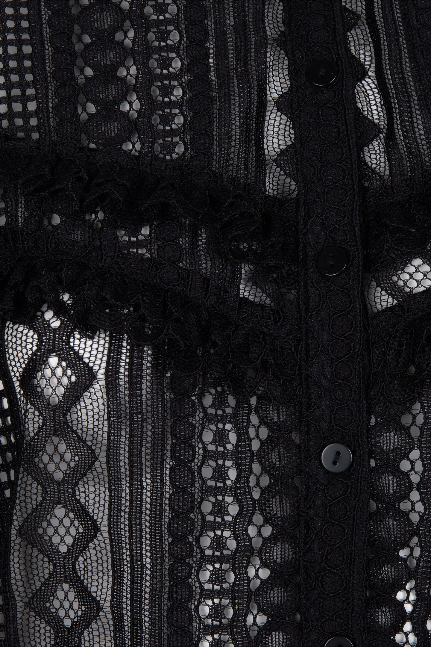 BLOUSE LACE PUFF SLVE BLACK 8