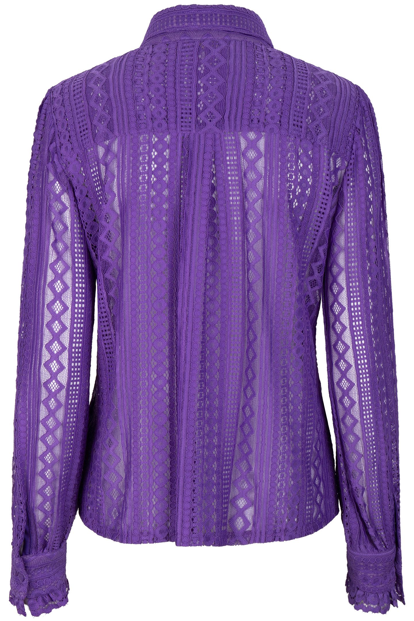 BLOUSE LACE PUFF SLVE DEEP LAVENDER 6