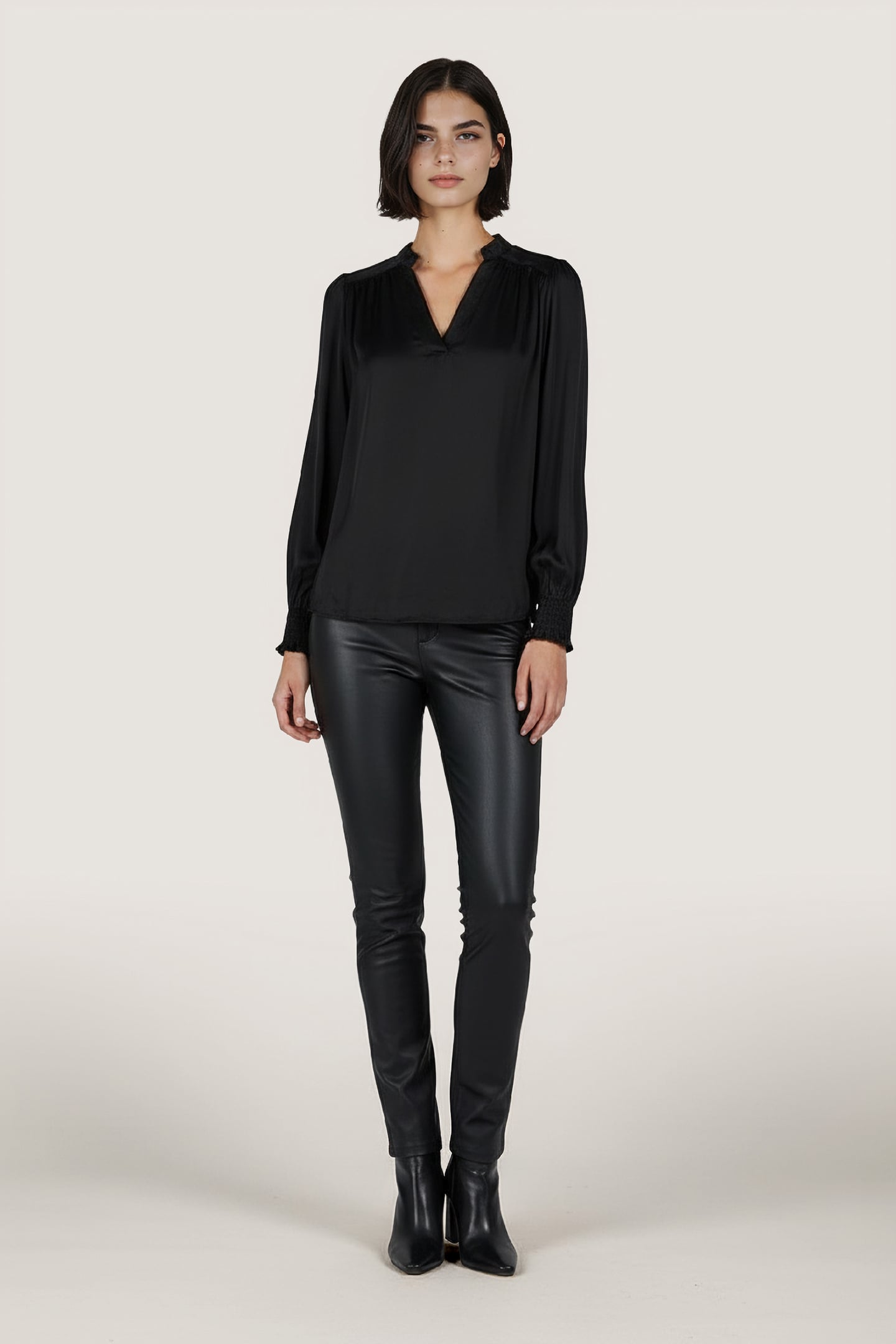 BLOUSE SHOULDER DETAILS BLACK 2