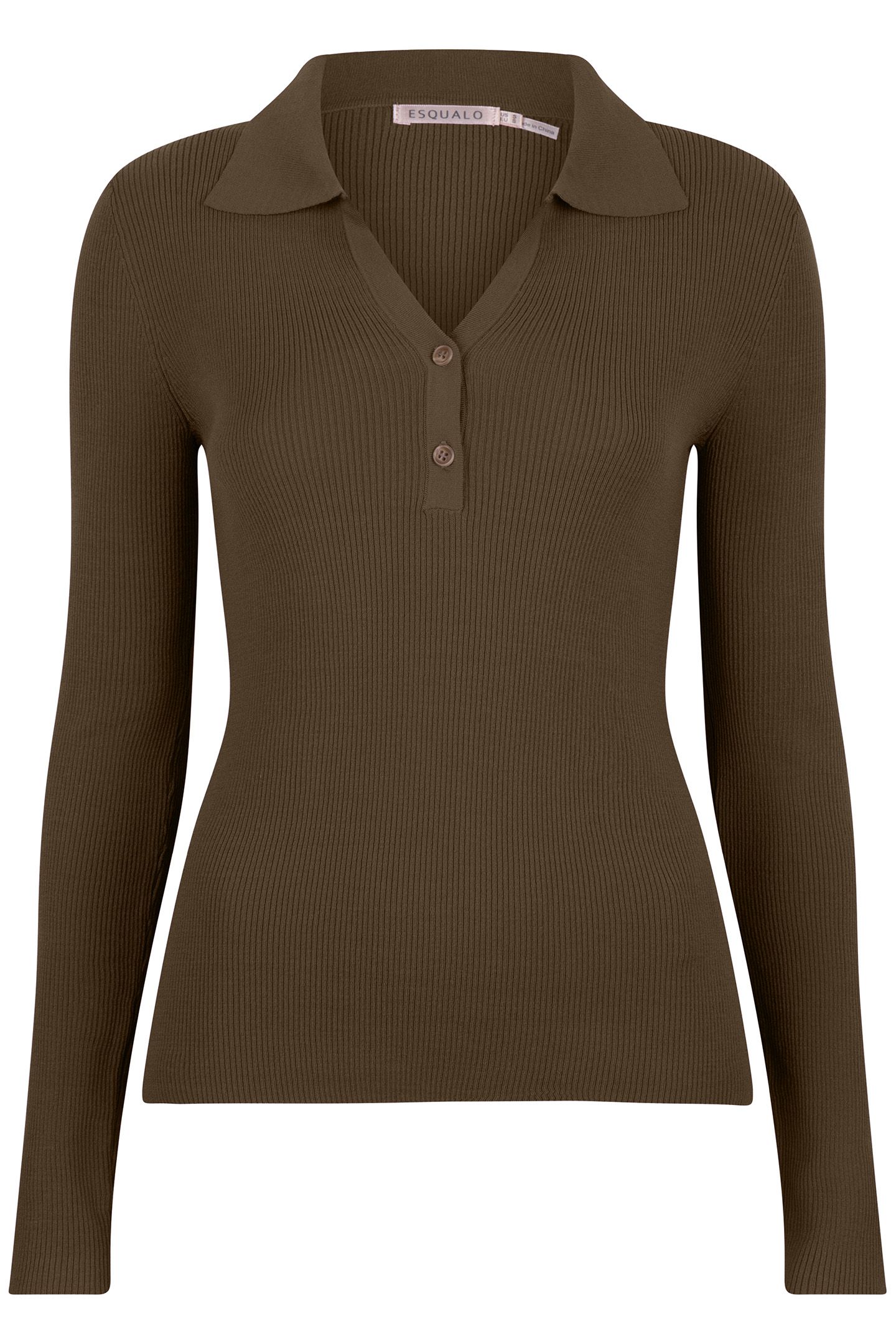 SWEATER POLO COLLAR LONG SLVE ARMY GREEN 3