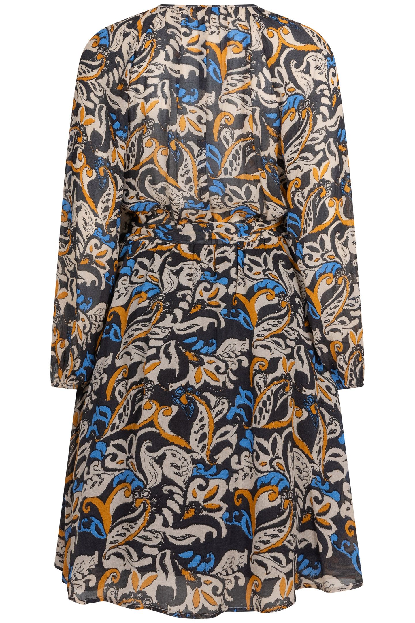 DRESS RAGLAN ELEGANT LEAVES PRINT 5
