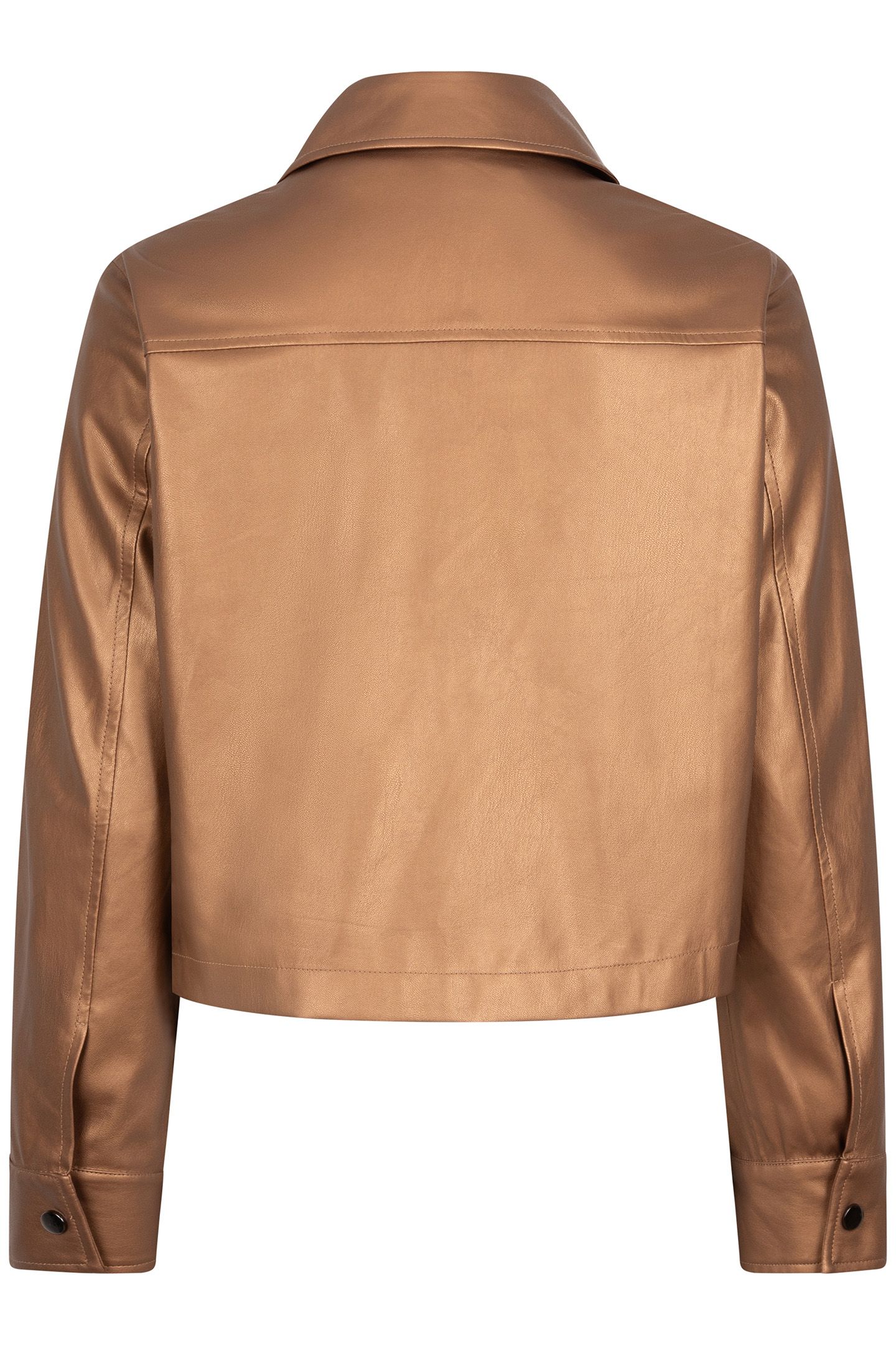 JACKET SHORT VEGAN LEATHER BRANDY 7