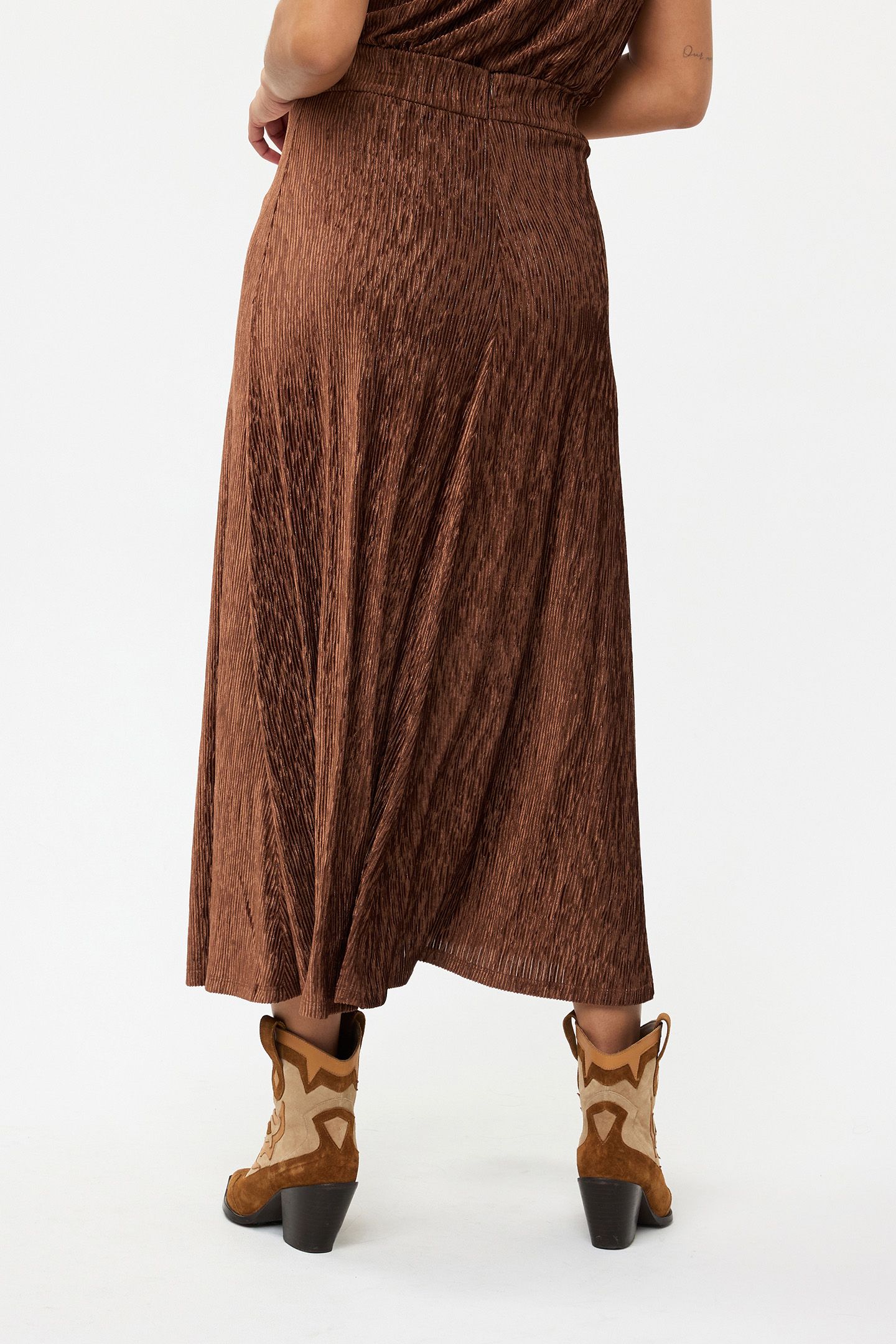 SKIRT CRINKLED VELOURS BRANDY 4