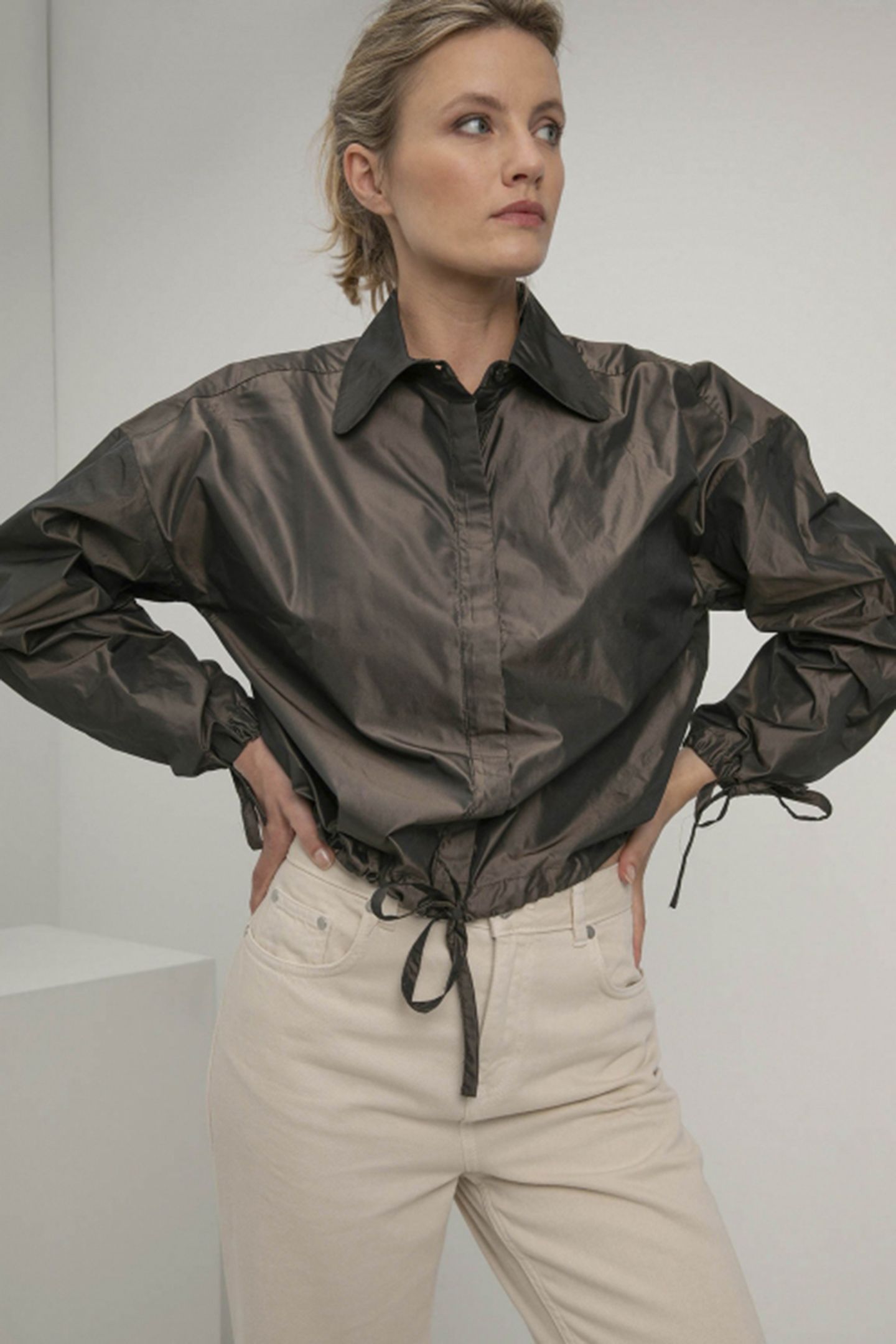 SKY BLOUSE DARK BROWN MELANGE 3