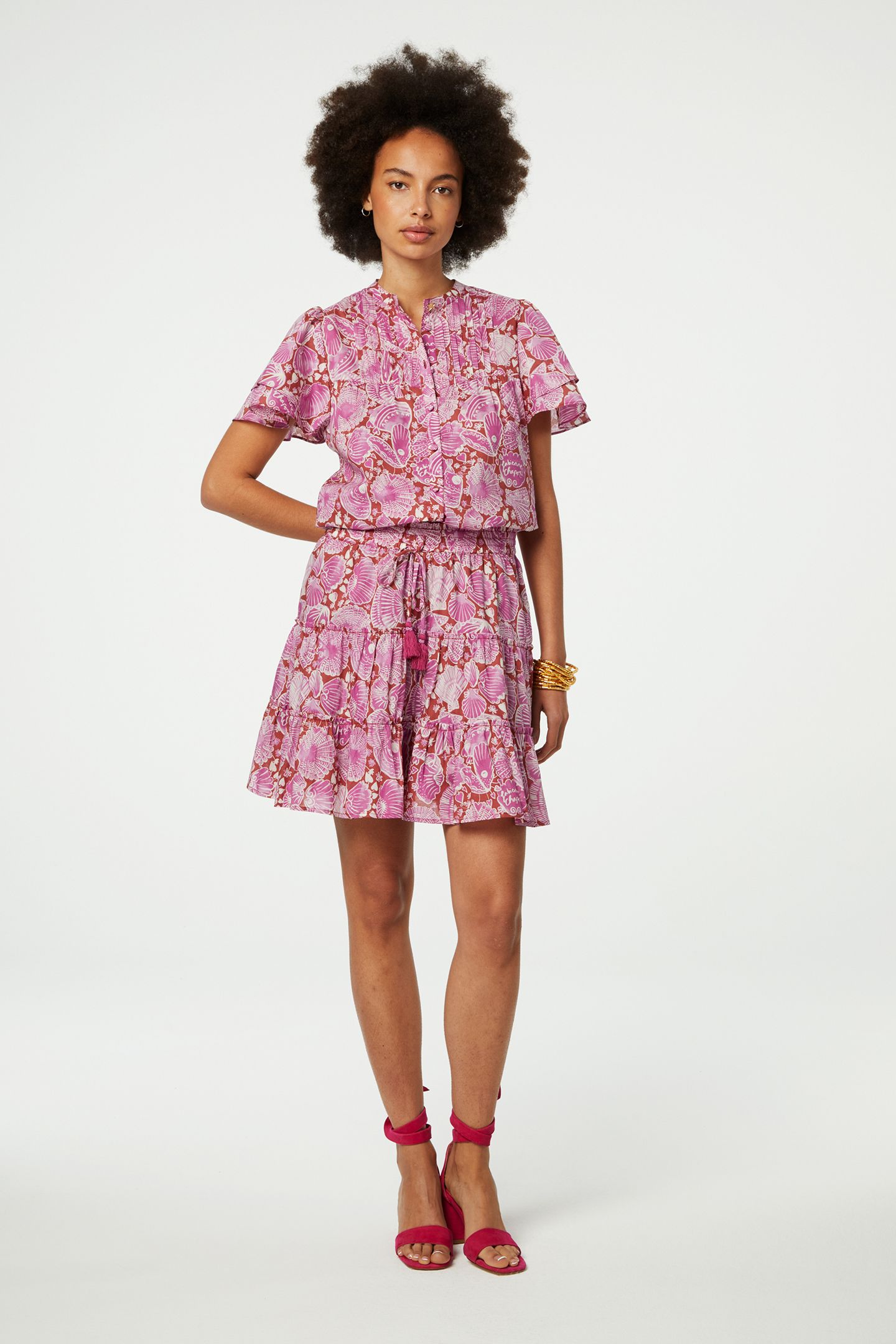 BOBBIE BLOUSE TILE RED/PLUM PARTY 2