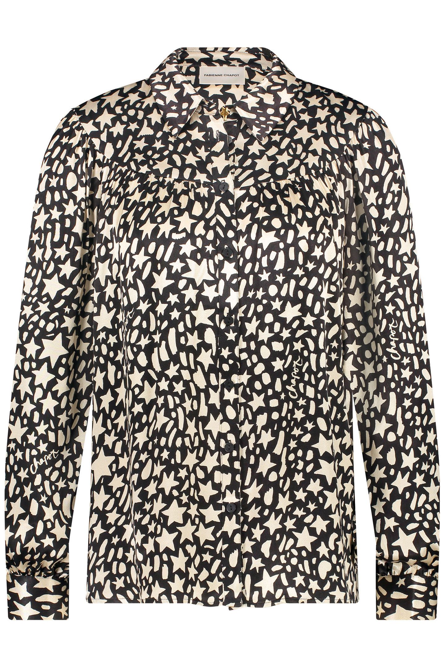 NINA BLOUSE BLACK/CREME BRULEE 3