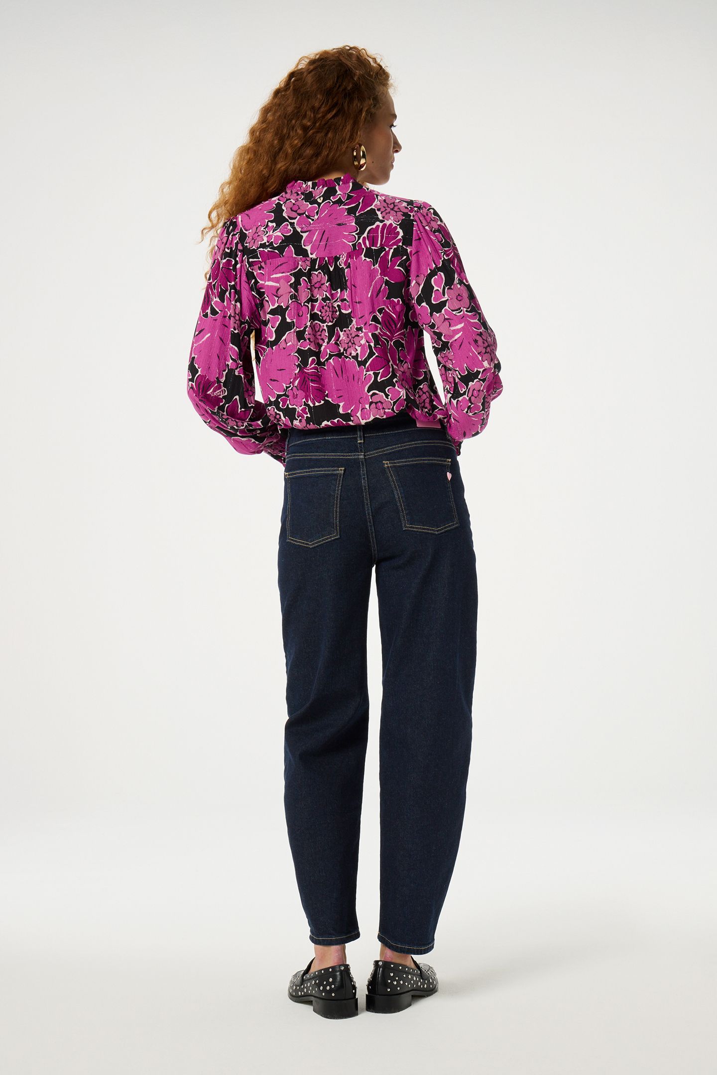 LUCKY BLOUSE BLACK/RASPBERRY 3