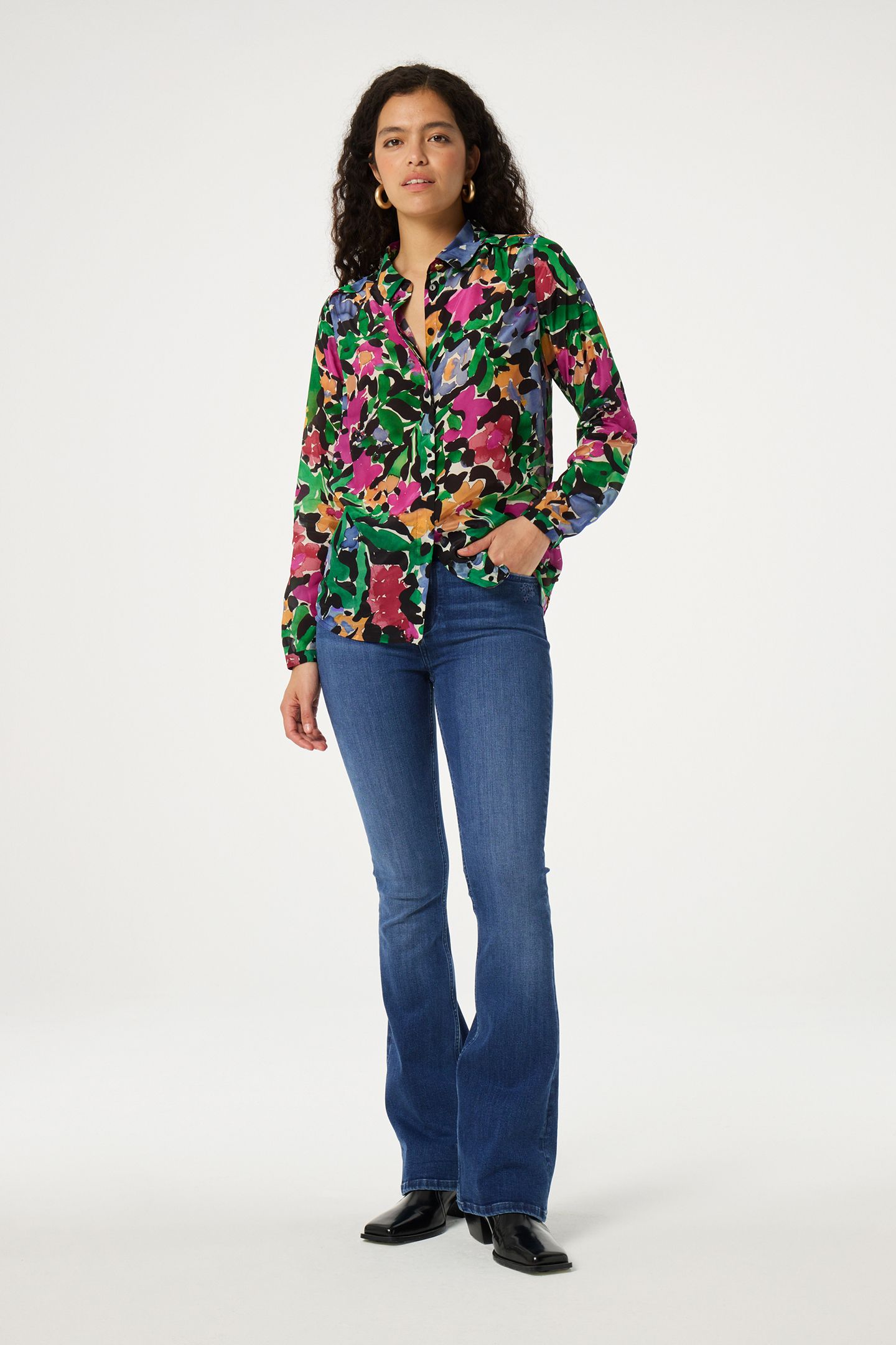 SUNRISE BLOUSE BLACK/VINTAGE ROSE 2