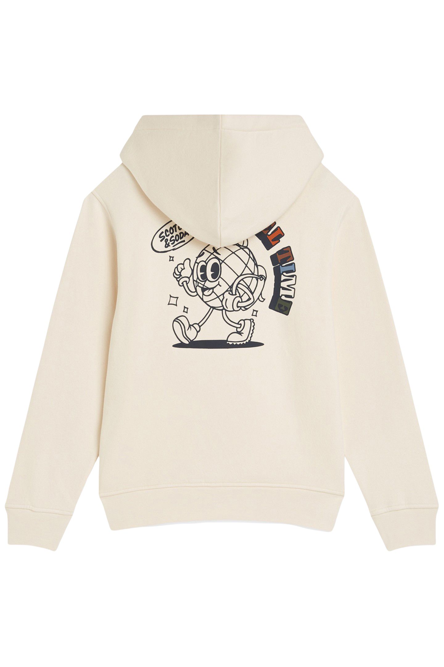 BOYS ZIP UP FLEECE HOODIE NATURAL 2