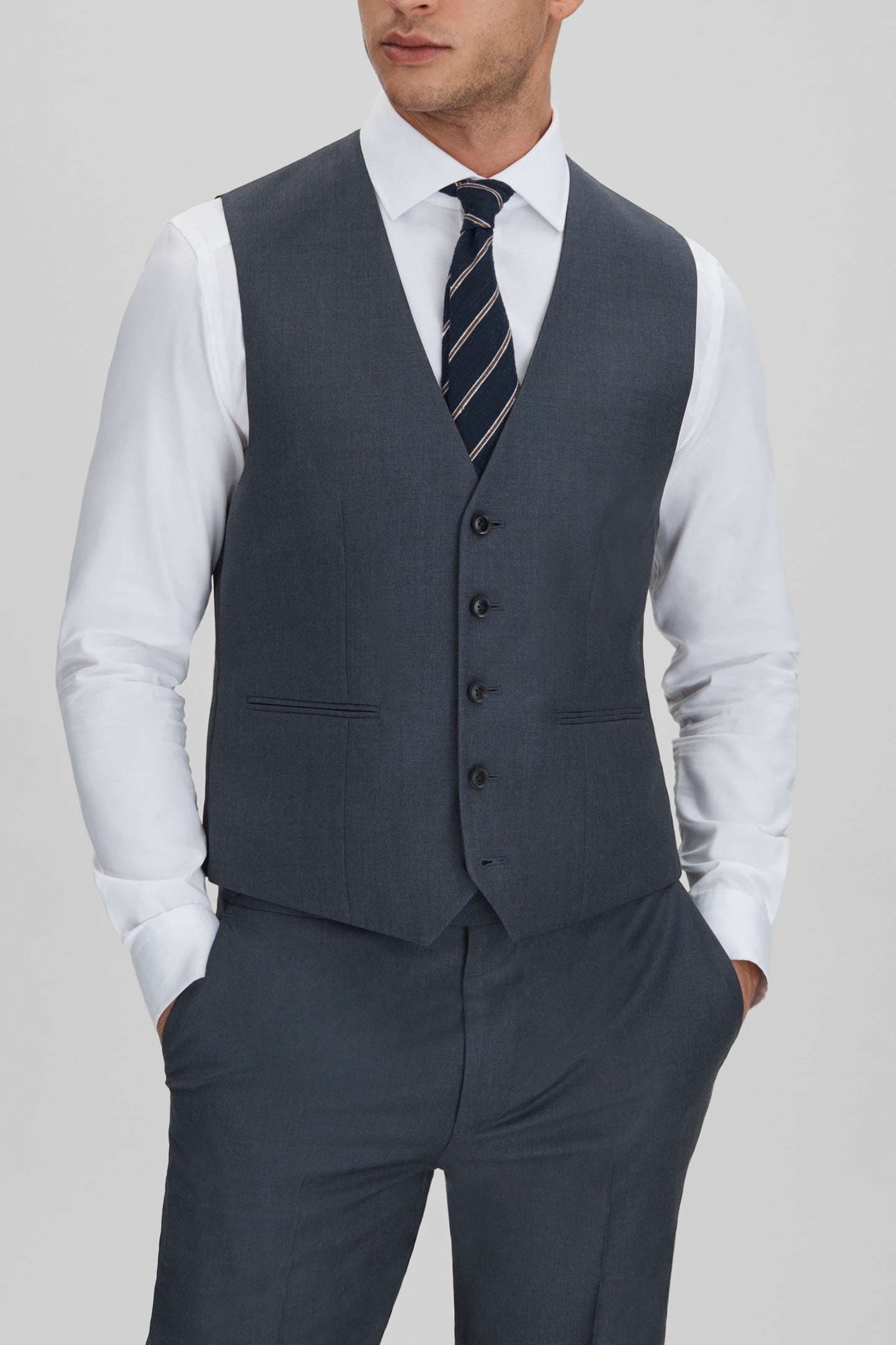 PLAIN WEAVE WAISTCOAT AIRFORCE BLUE 1