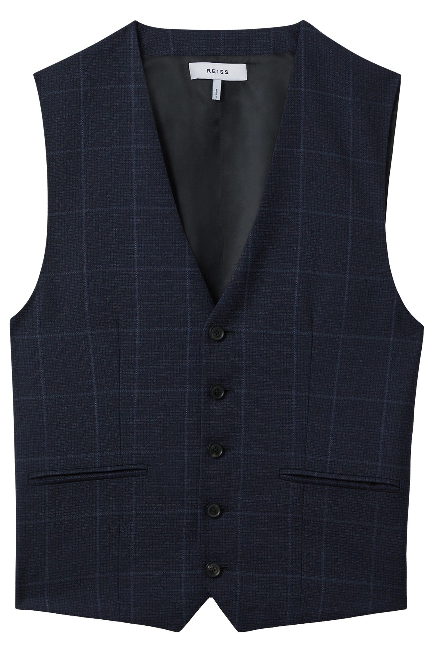WINDOWPANE HORSESHOE WAISTCOAT NAVY 4