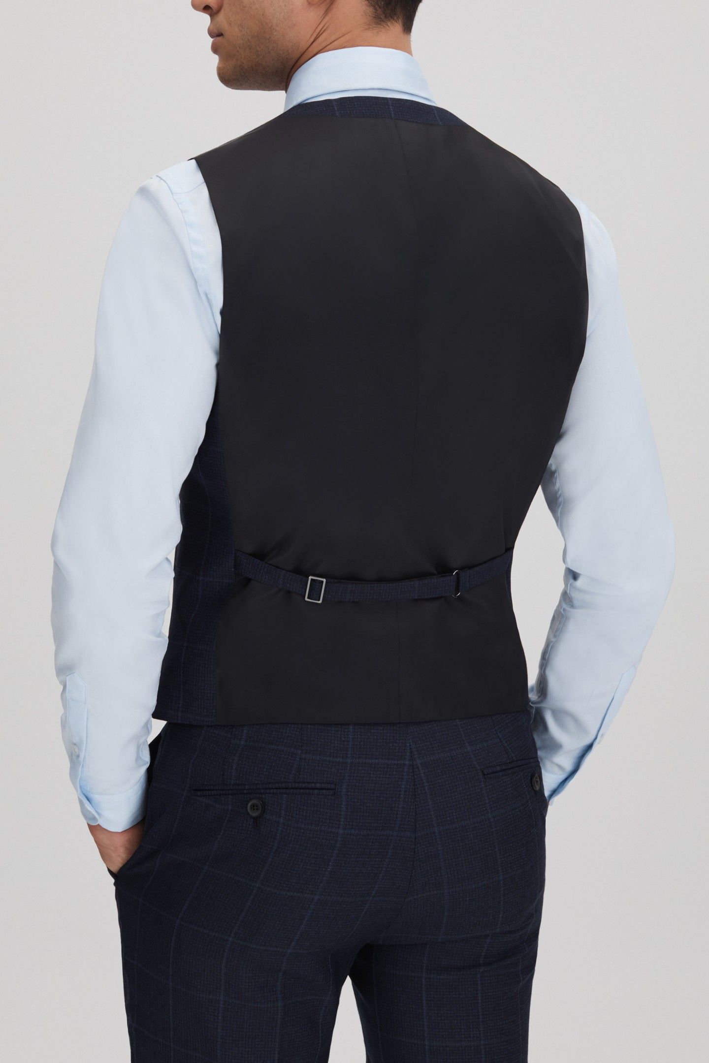 WINDOWPANE HORSESHOE WAISTCOAT NAVY 3