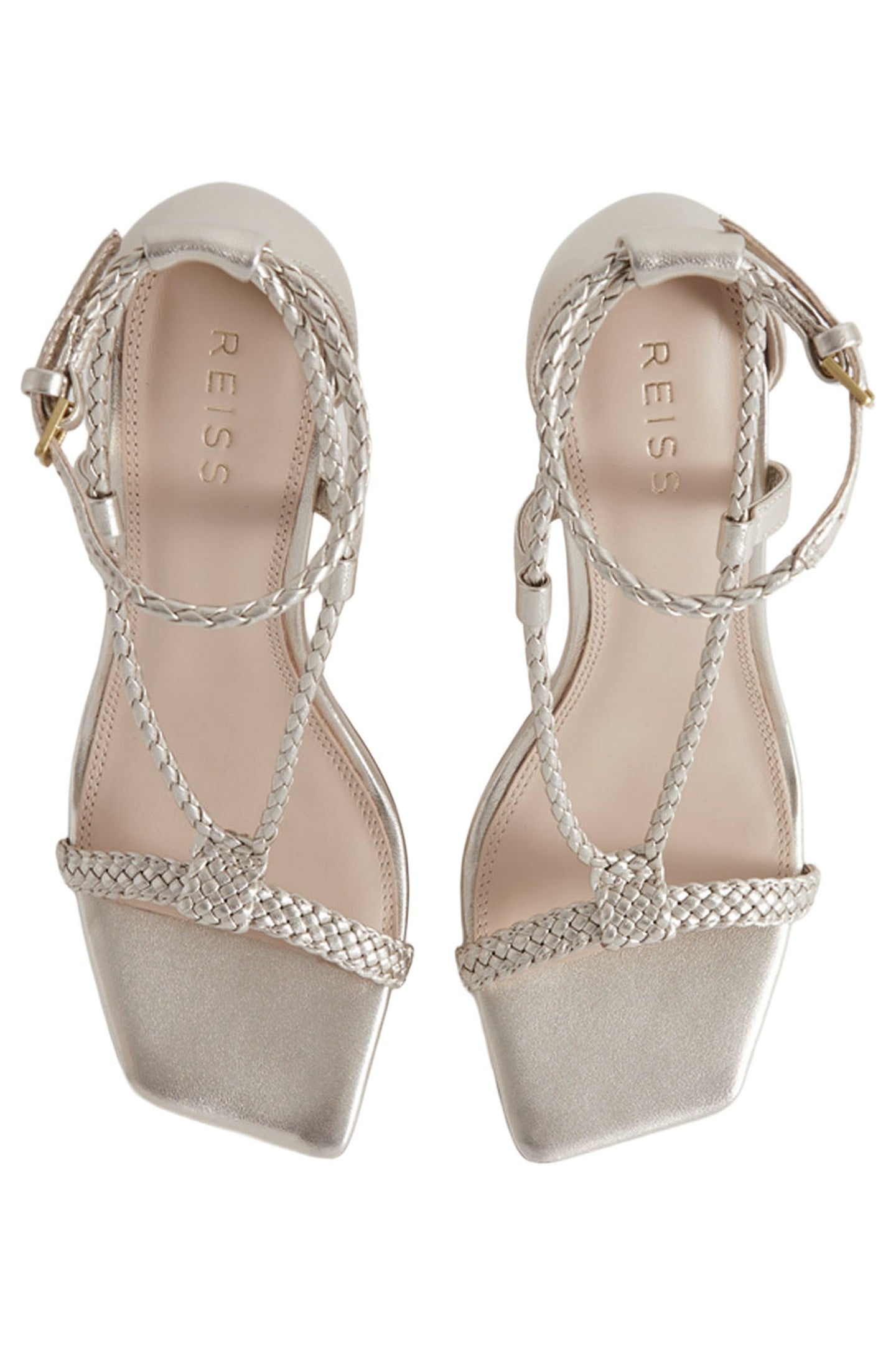 PLAIT STRAP HEEL SANDAL GOLD 2