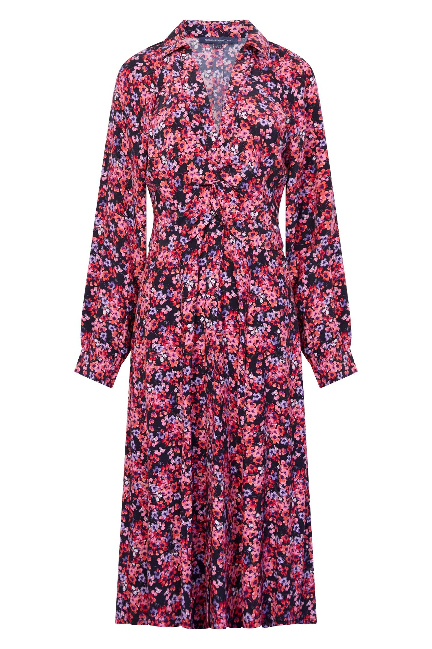 JENNIFER MIDI DRESS BLACK/PINK MULTI 3