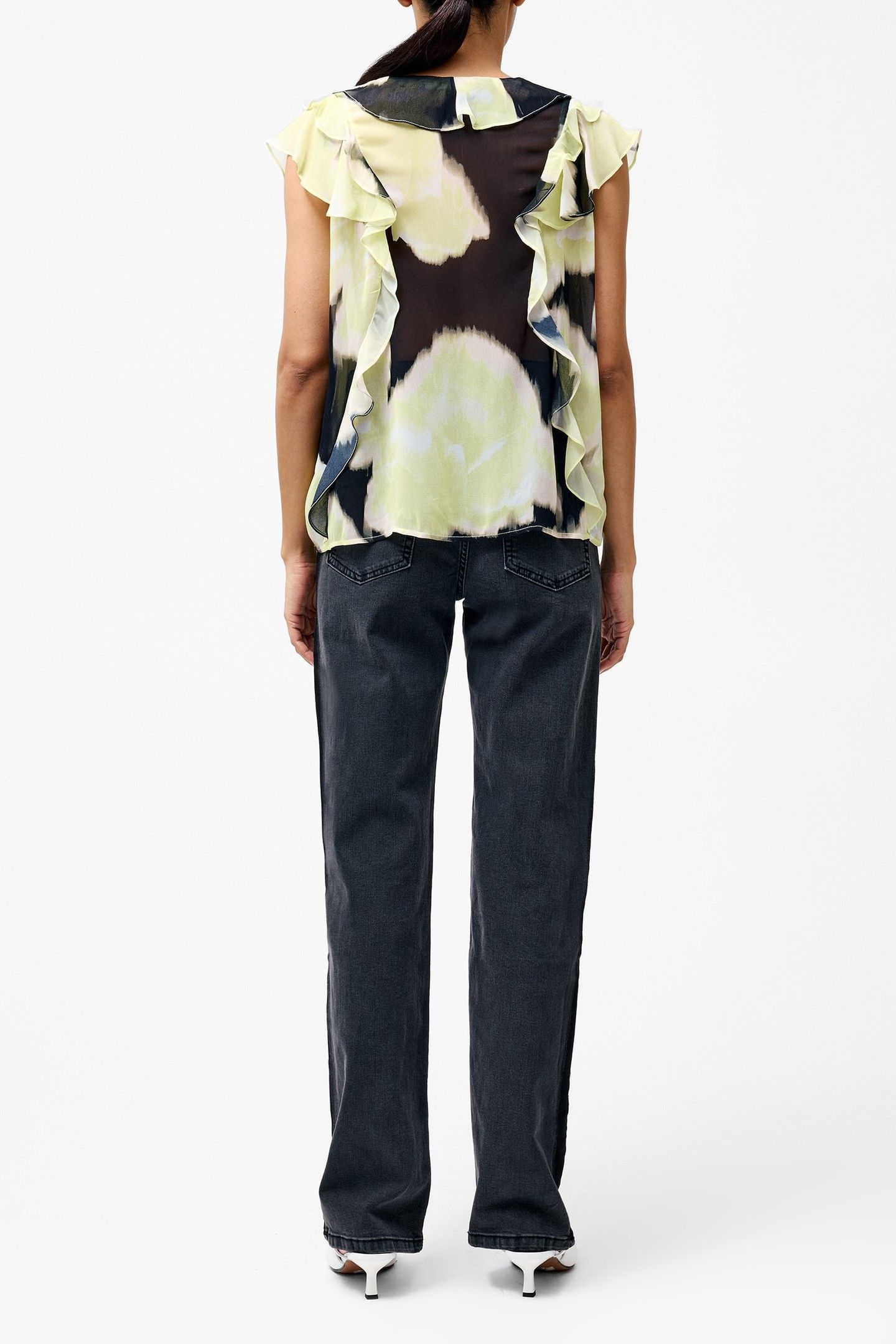 NATALIE EMINIA CHIFFON RUFFLE LIGHT LIME GREEN MUL 4