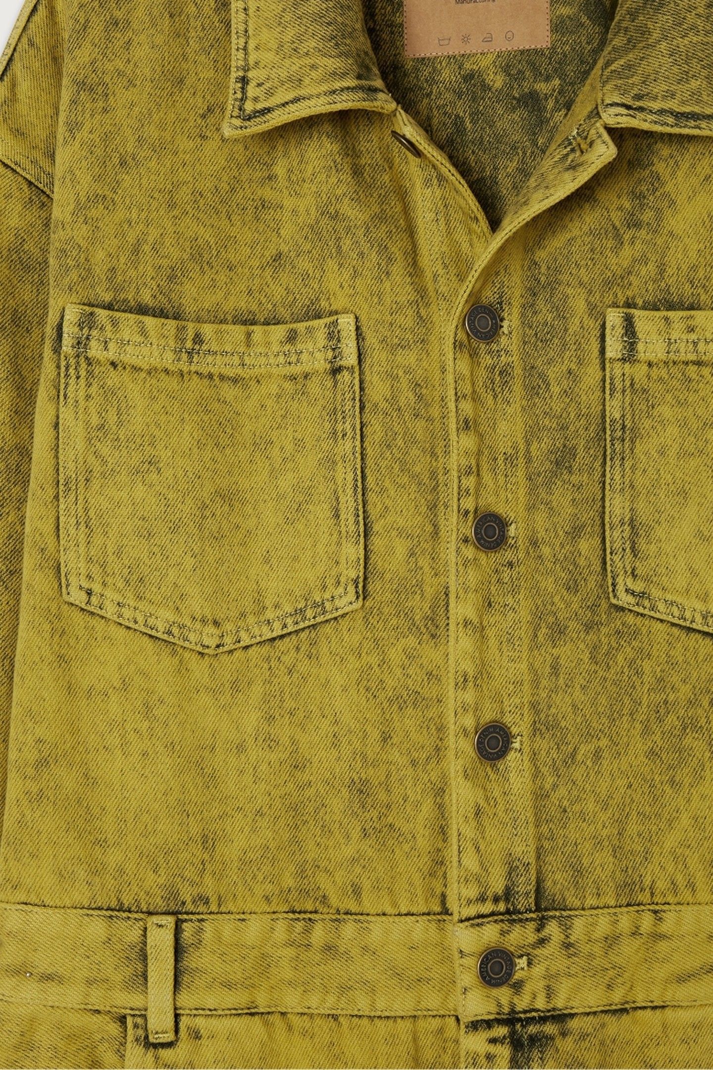 MILESTONE JUMPSUIT WITH SHIRT COLLAR YELLOW OVERDYE 3
