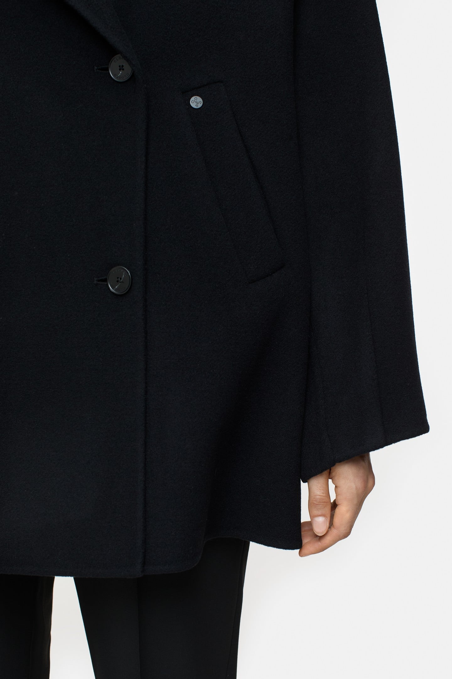 DOUBLE BREASTED COAT JACKET BLACK 8