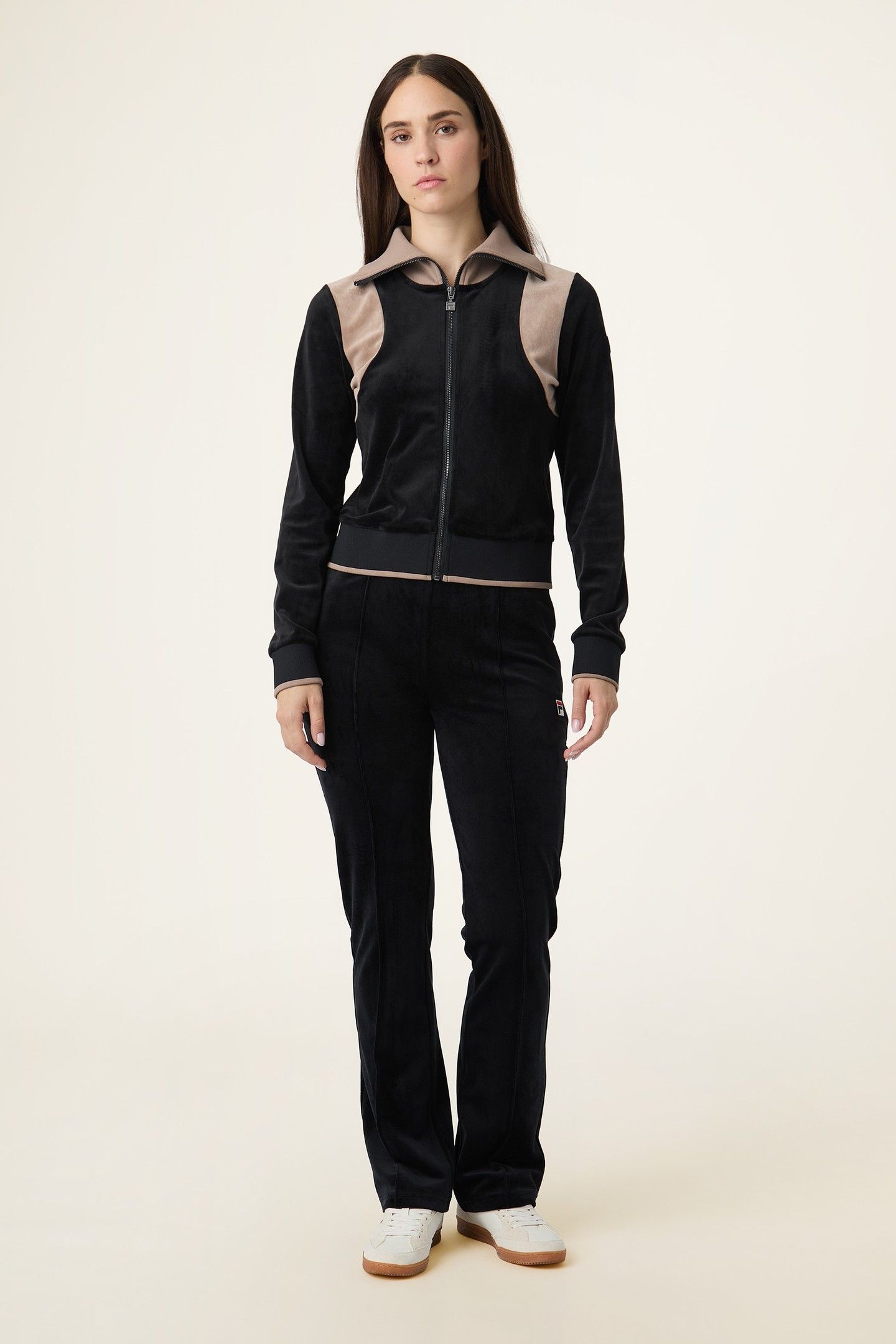 ADRIANO STRAIGHT VELOUR TRACK PANTS BLACK 2