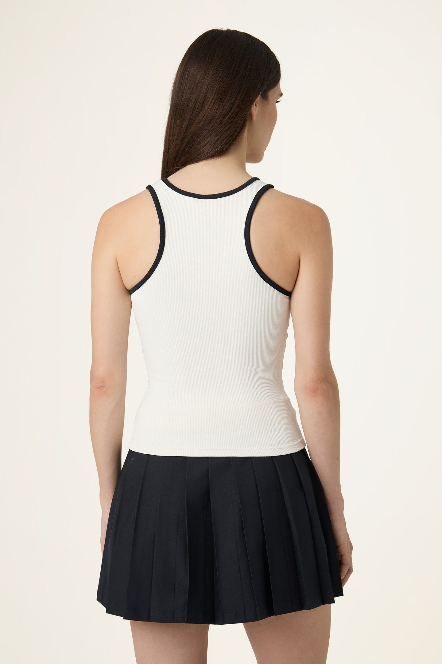 BELLAGIO TIGHT RIBBED RACER TANK EGRET 3