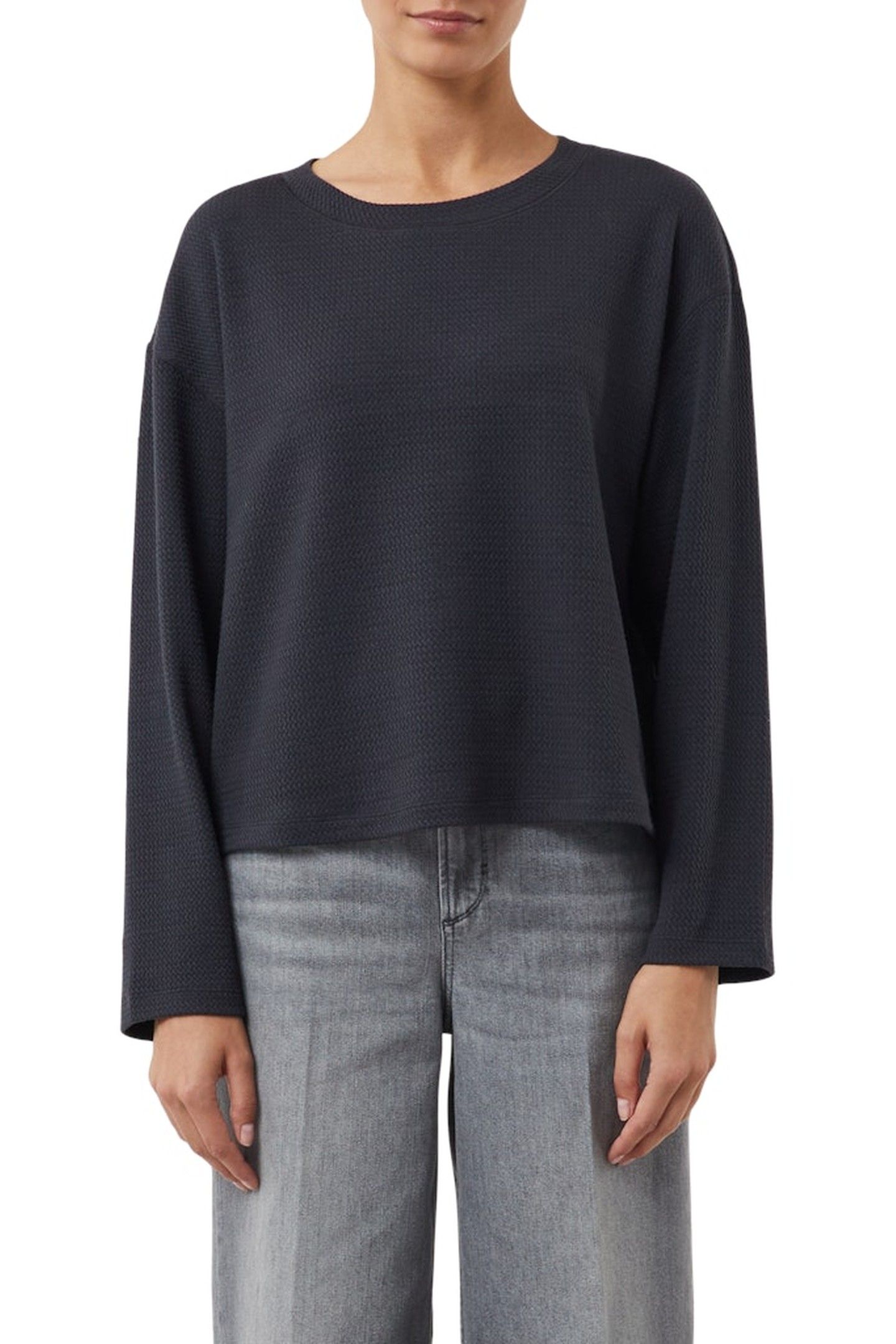 COMMA SWEATSHIRTS GREY/BLACK 1