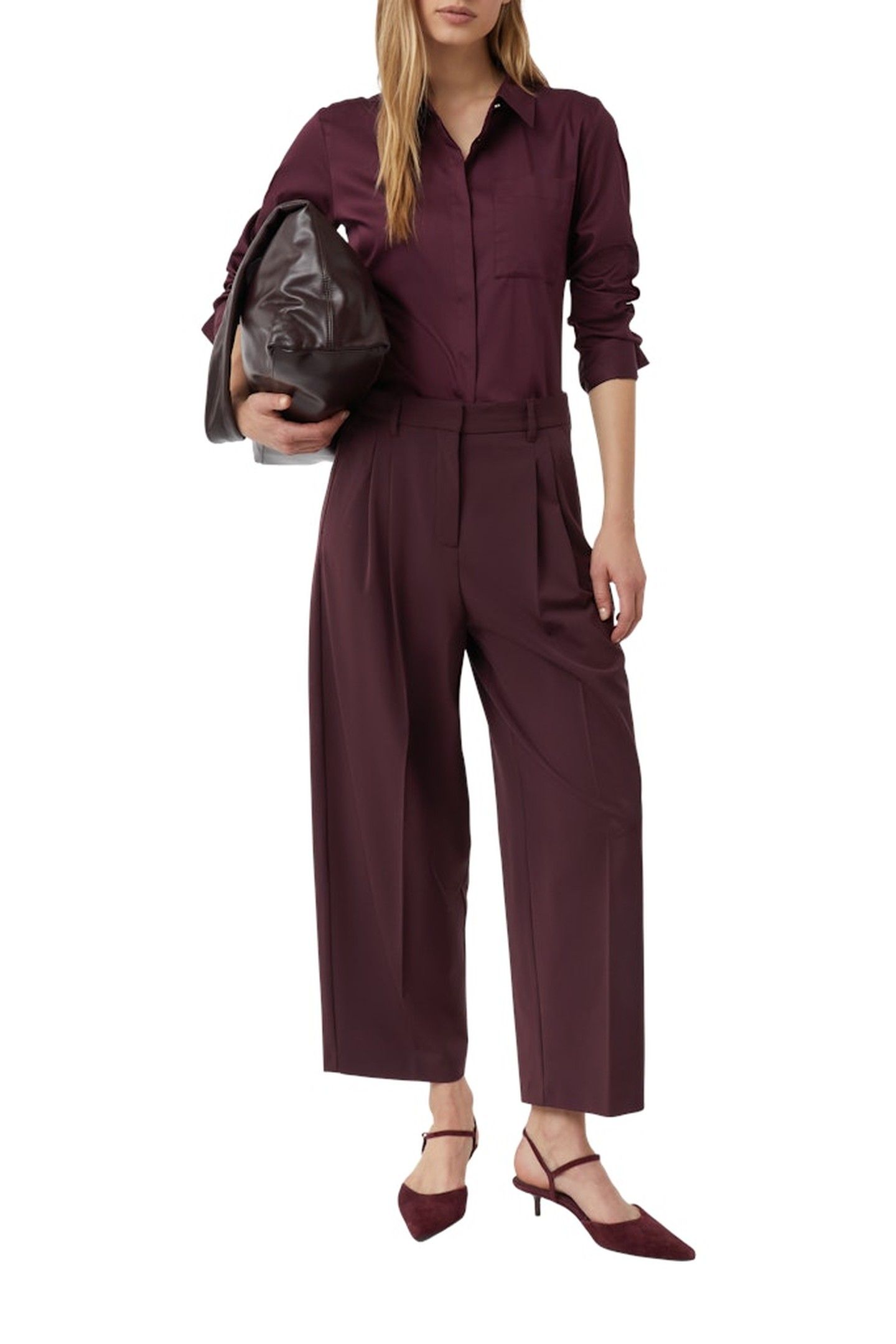 COMMA PANTS BURGUNDY 2