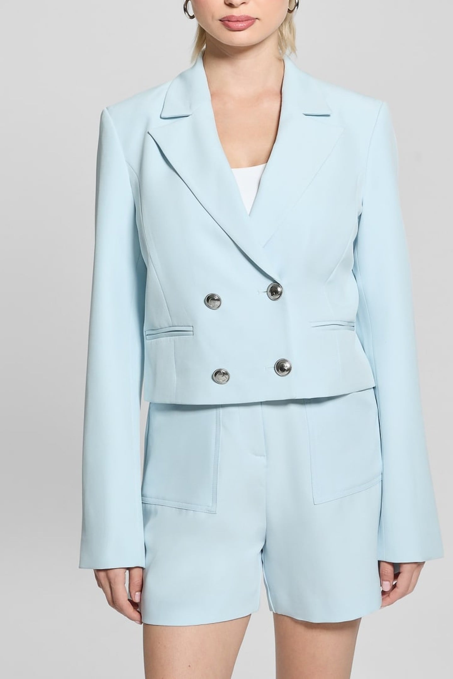 GUESS ECO ANDREE CROP BLAZER SKY HIGH 1