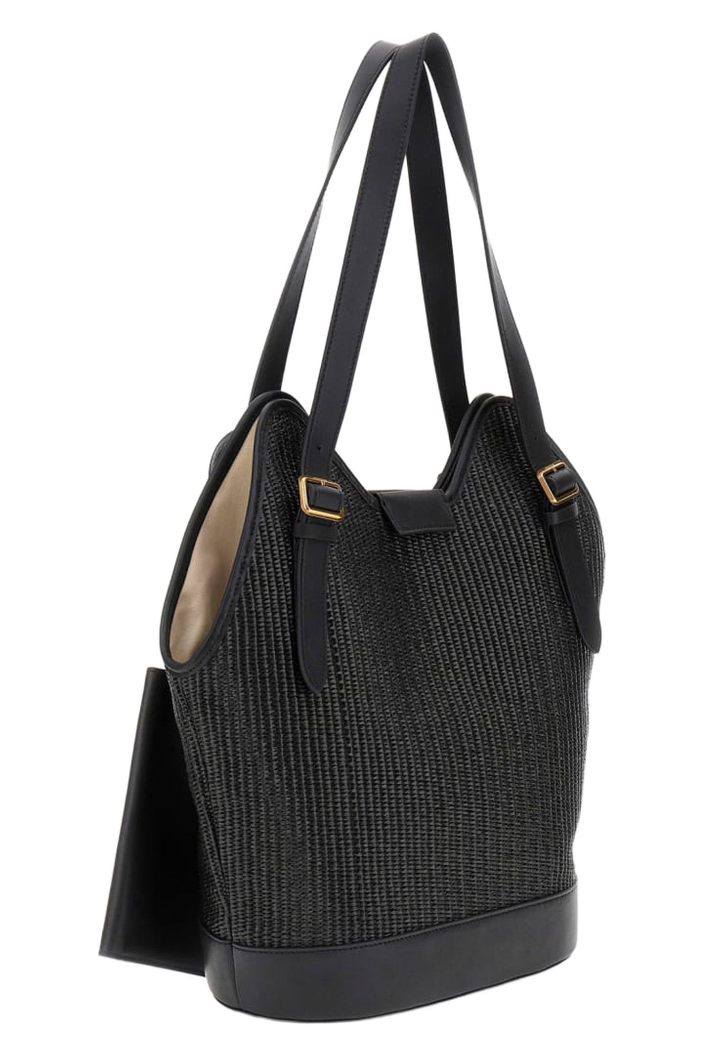 MARCIANO BY GUESS RAFFIA HOBO JET BLACK 2