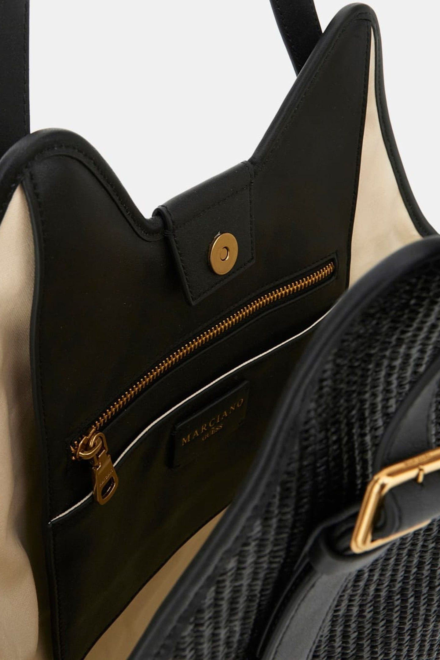 MARCIANO BY GUESS RAFFIA HOBO JET BLACK 7
