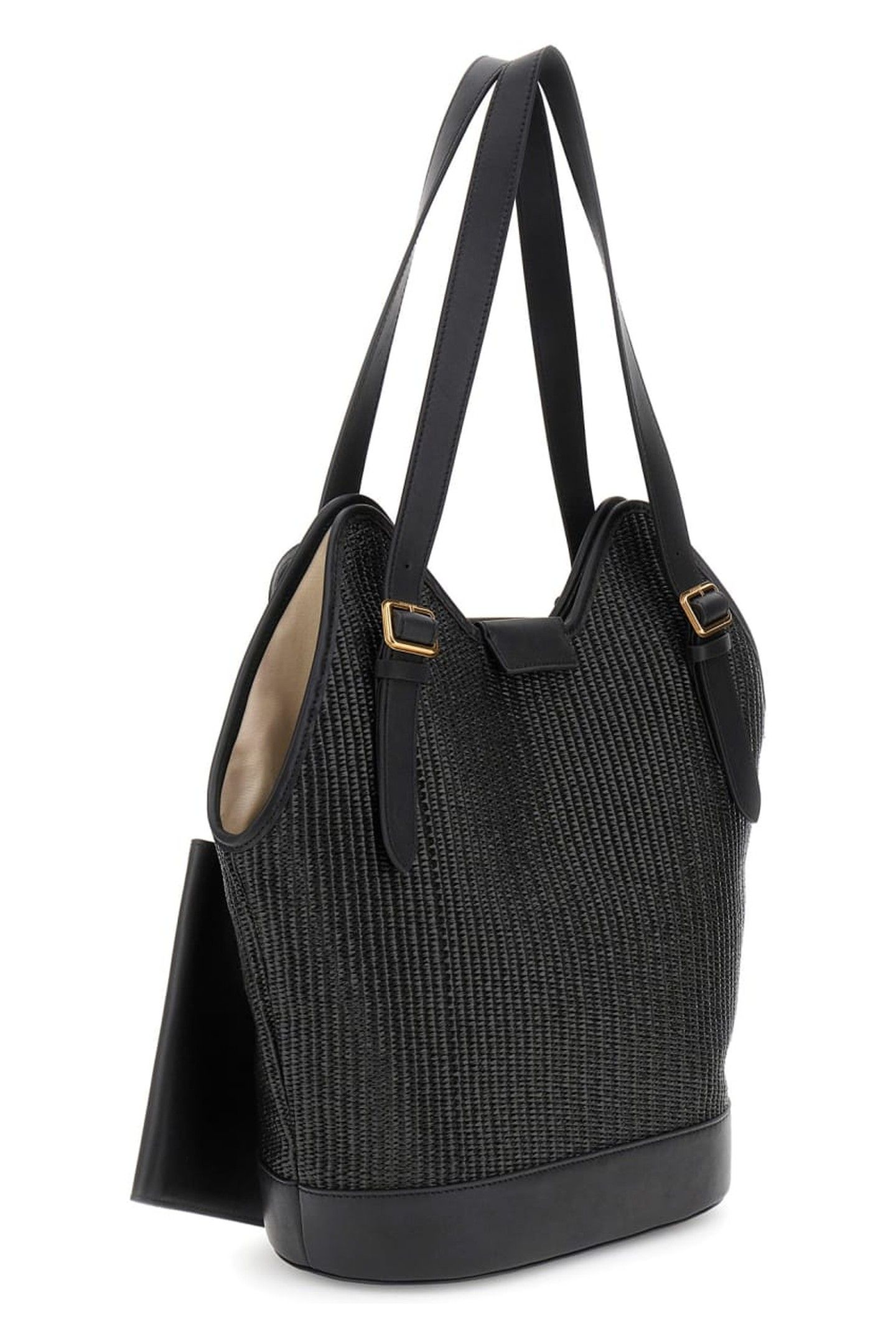 MARCIANO BY GUESS RAFFIA HOBO JET BLACK 4